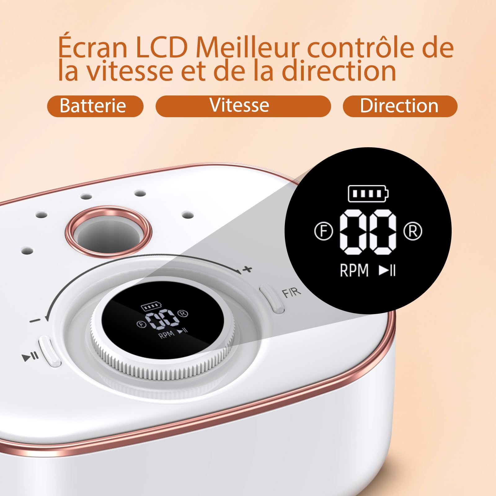 Ponceuse pour Ongles Professionnel 35000 Rpm : Ponceuse pour Ongles éLectrique 13 En 1 Avec Batterie de 4000 Mah - Lime à Ongles Professionnelle - Kit Manucure et PéDicure