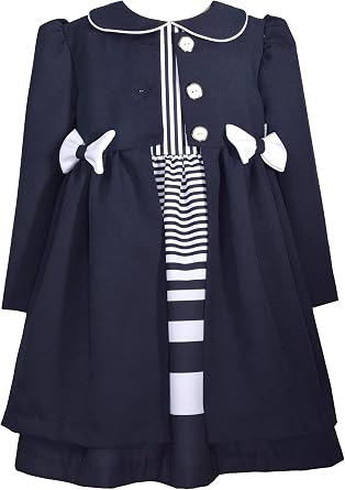 Bonnie Jean Girls Nautical Sailor Outfit Dress - for Baby, Infant, Toddler, Little and Big Girls