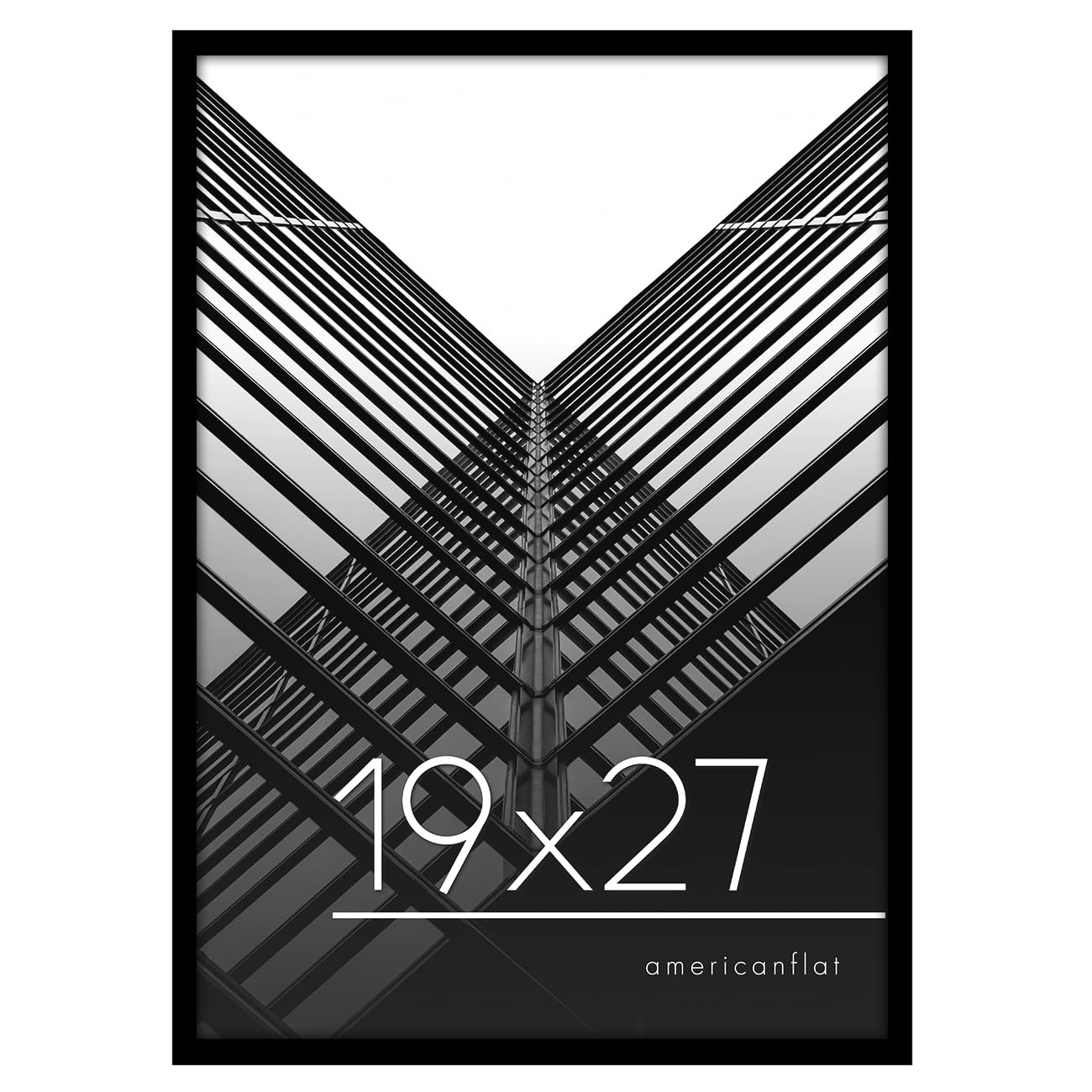 Americanflat 19x27 Poster Frame in Black - Thin Border Photo Frame with Polished Plexiglass - Horizontal and Vertical Formats for Wall