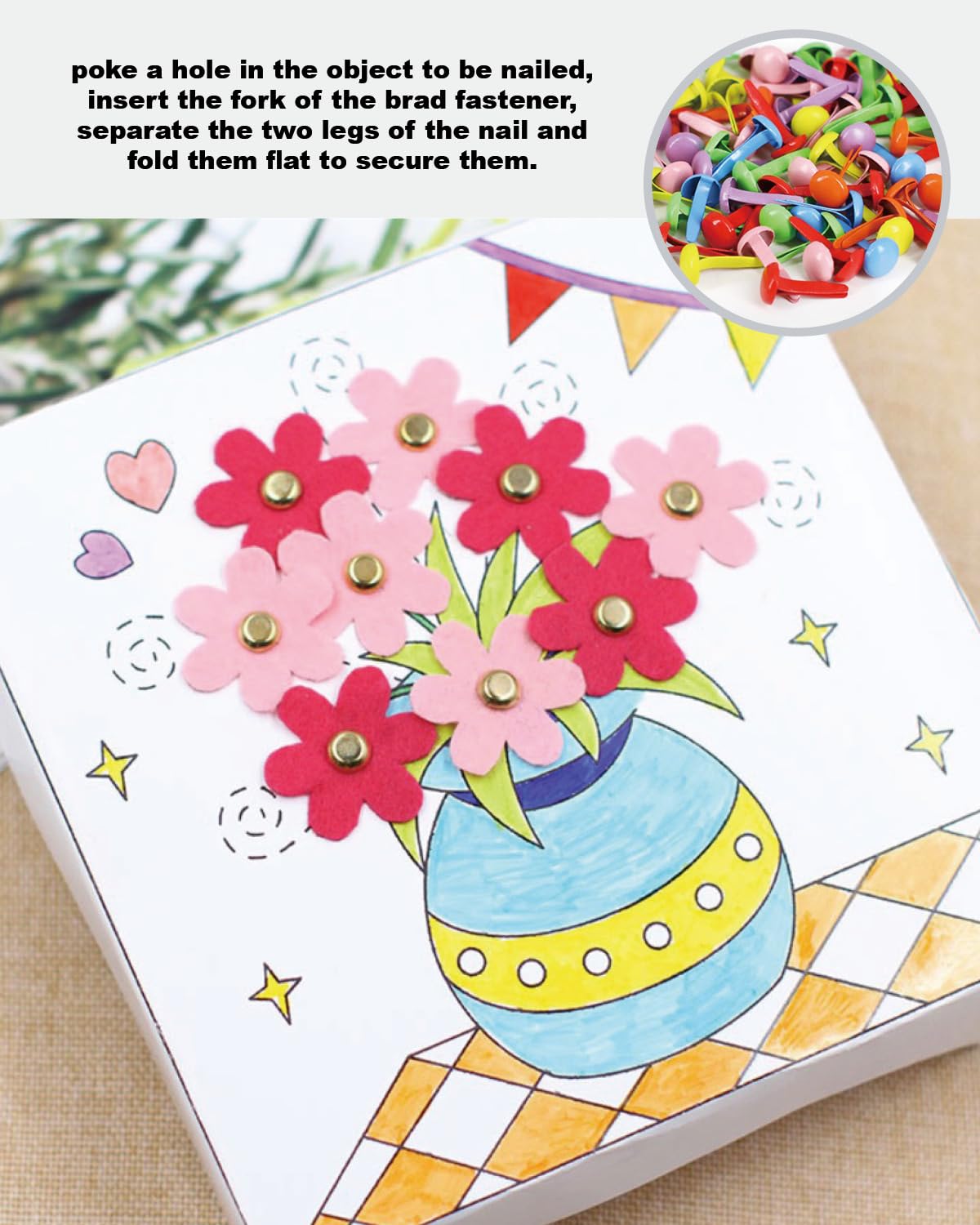 100 Pezzi Fermacampioni Piccoli Rotondi in Metallo per Scrapbooking, Decorazioni Artigianali