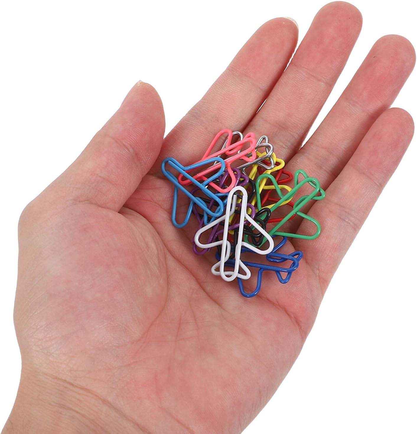 SECFOU 100pcs Airplane Paper Clips Metal Decorative Colored Paperclips Small Novelty Office Supplies for School Planner Document Organization image 4