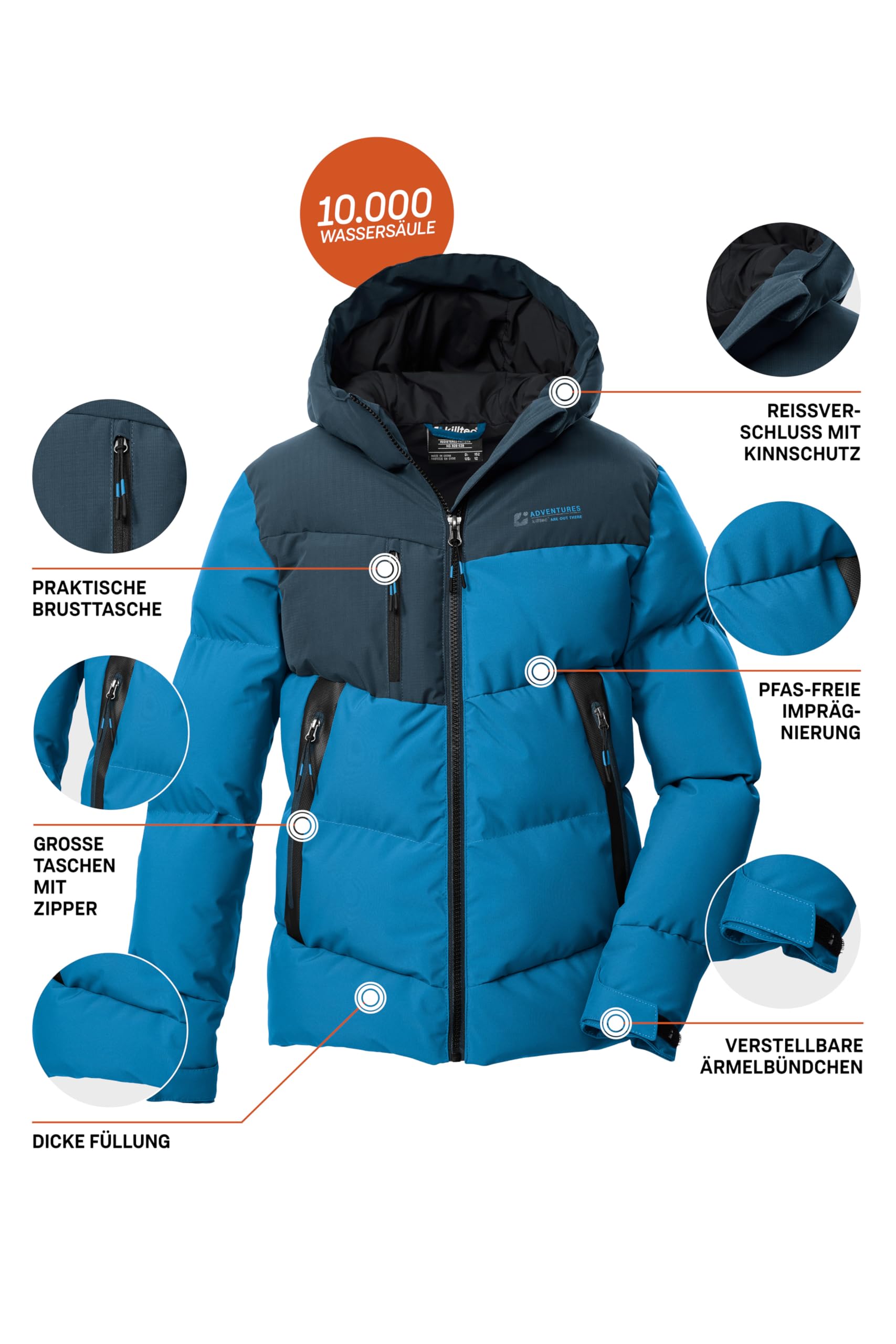 Killtec Kow 230 Bys Qltd Jckt Giacca trapuntata/funzionale in piuma d'oca con cappuccio Bambini e ragazzi