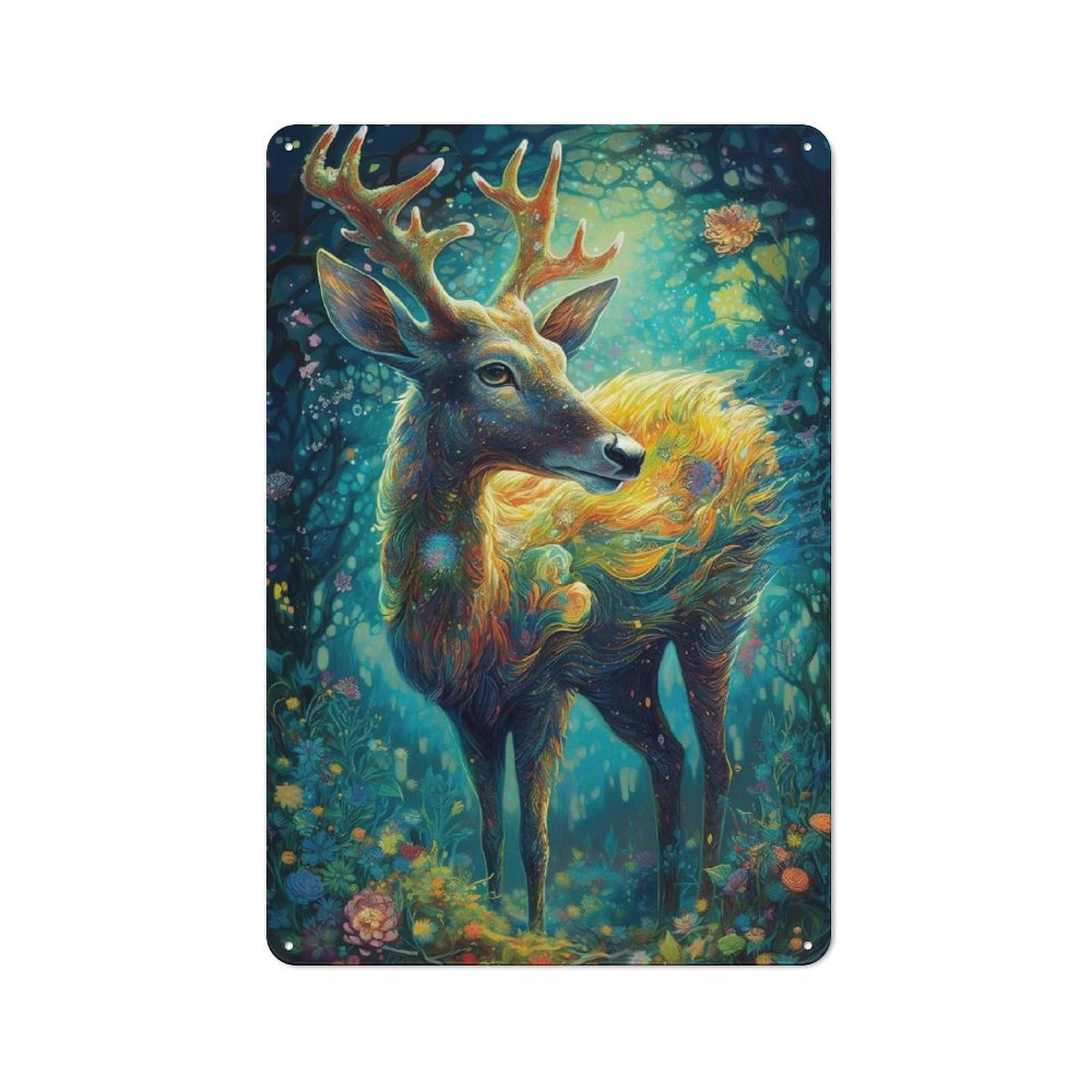 Junmoney Style-15 Tin Wall Plaque 30X20cm With Deer For Pub Or Café, For Hospitality Wall Decor Collectors