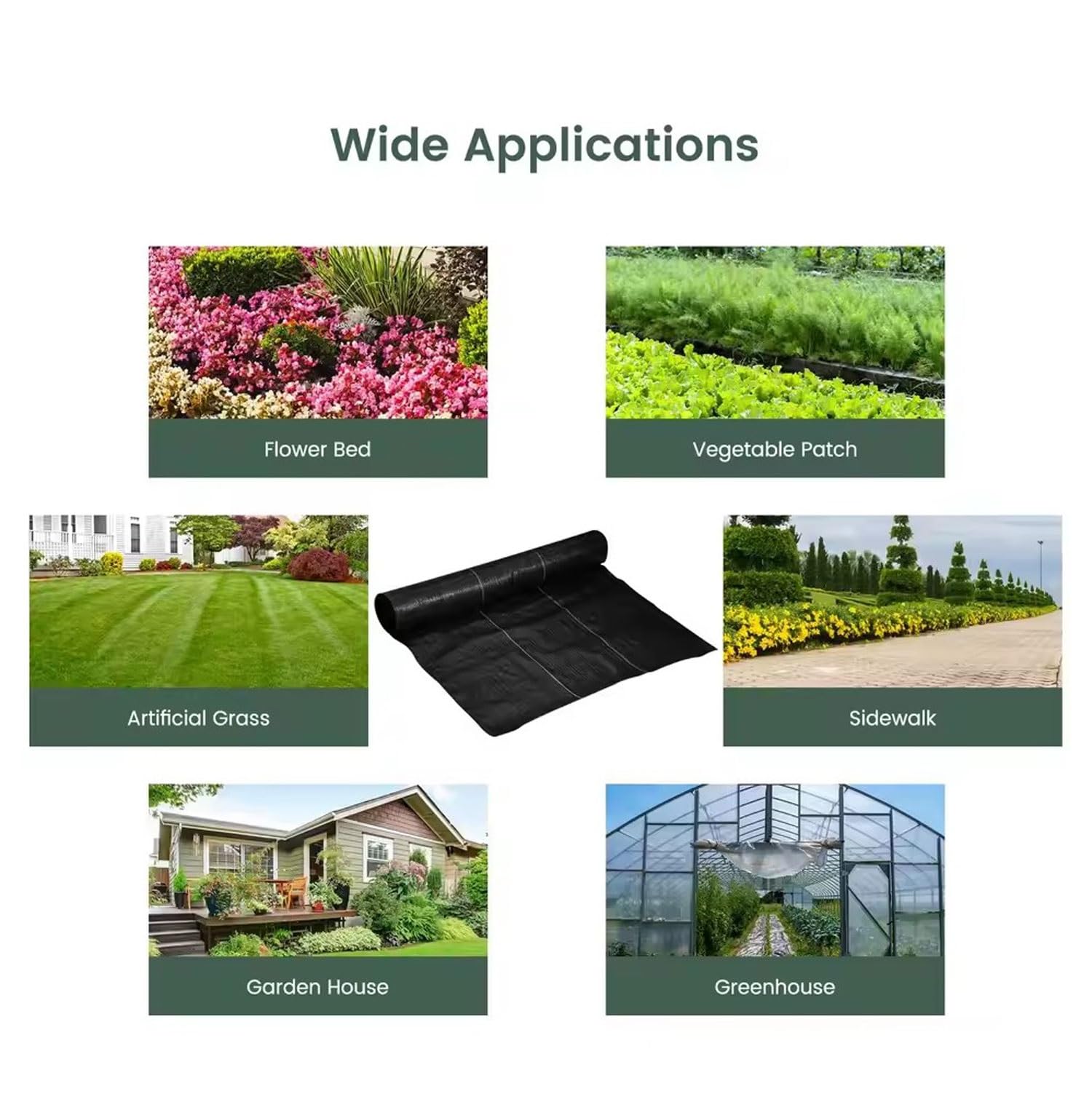 DIWAL Rotolo Telo Pacciamatura Tessuto Geotessile Barriera Erbacce Resistente UV Copertura Suolo per Giardino, Orto, Terrazze, Vialetti, Esterni, Patio(1m x 100m)