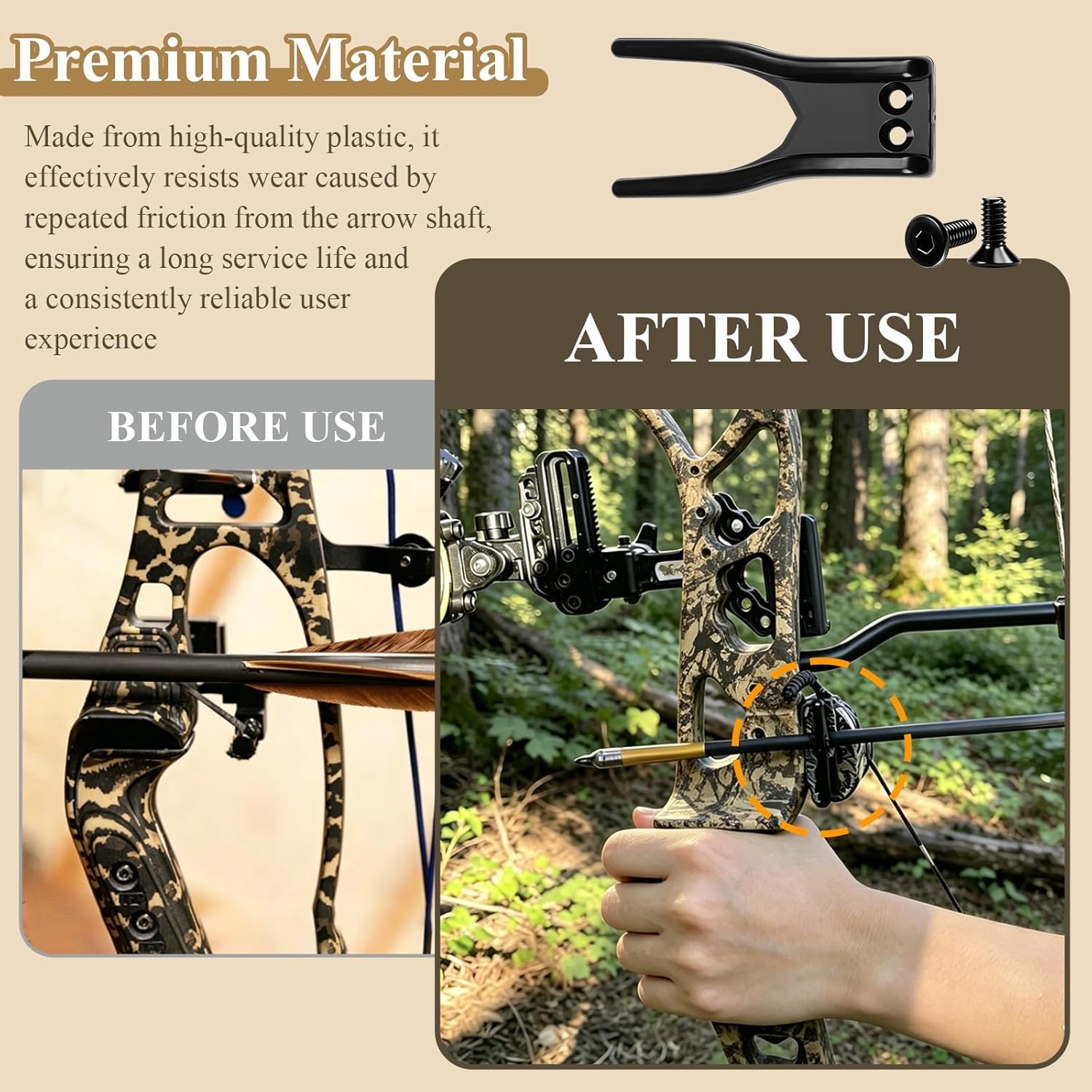 Drop Down Arrow Rest Launcher Fork Kit for Drop-Away QAD Arrow Rest | TL1 Launcher Fork with Hex Wrench & Screws, Provides Extra 1/8" Drop for Better Arrow Clearance, Durable, Easy Swap, 1 Set