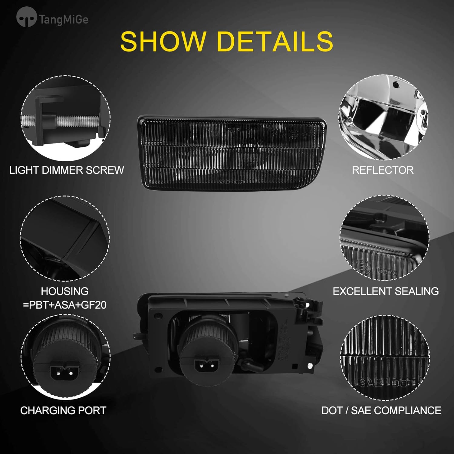 TangMiGe Fog Lights Lamps for 1992 1993 1994 1995 1996 1997 1998 1999 BMW (M3 / E36) 318i 318is 318ti 320i 323i 323is 325i 325is 328i 328is 3 Series Original Design, 1 Pair, Smoke Lens, w/H1 Bulbs