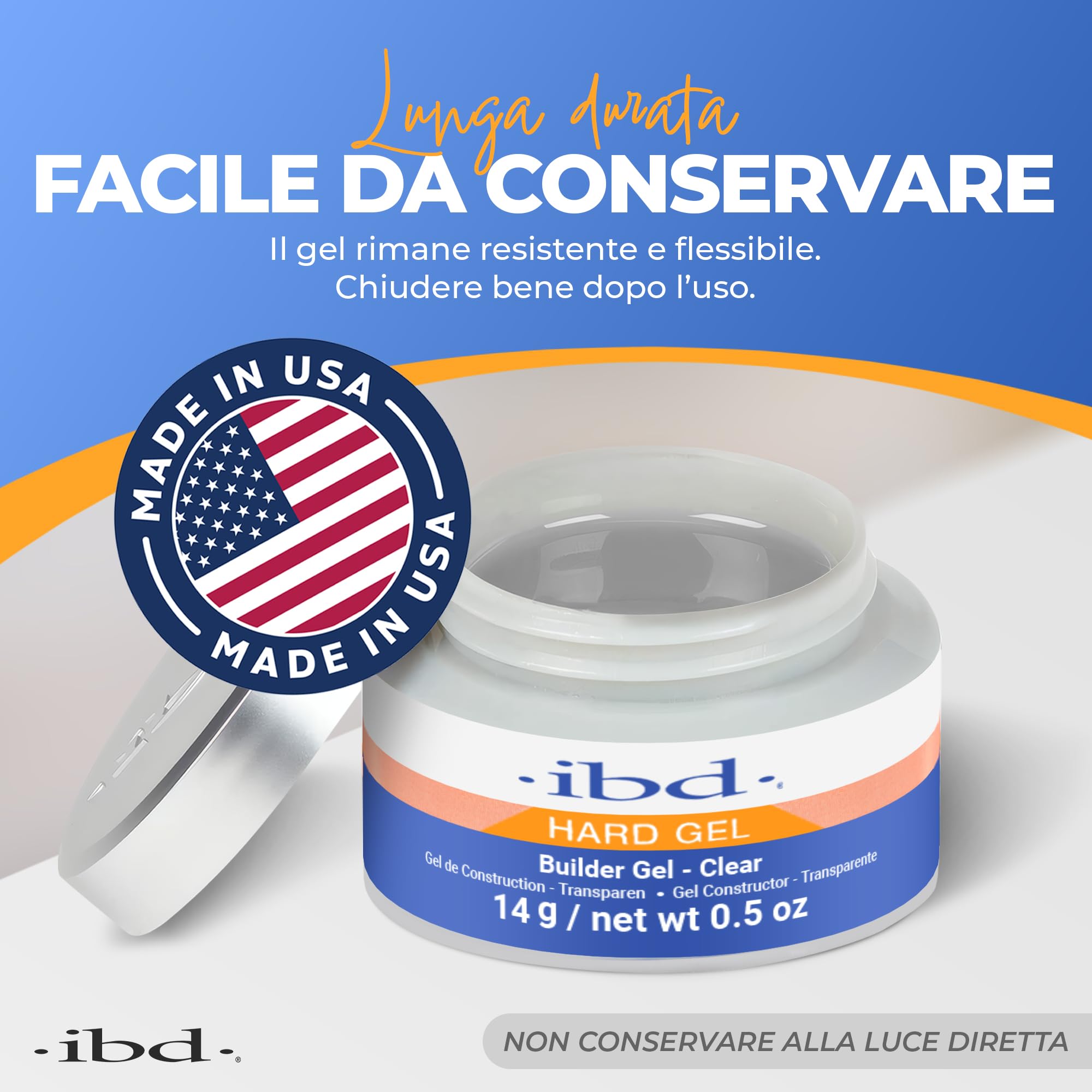 IBD Hard Gel - Gel costruttore trasparente, 14 g - MADE IN USA - Gel costruttore premium per unghie in gel