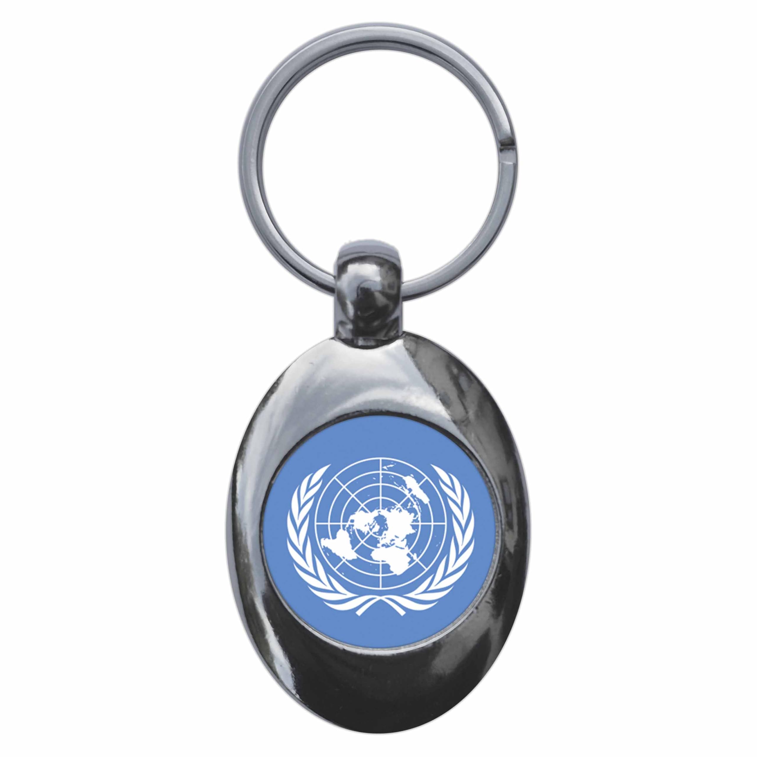 Ozorath United Nations National Flag Keyring Keychain Key Ring Chain With Trolley Coin