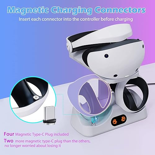 Miniatura 3 de Charging Station for PS VR2 Sense Controllers with Headset Holder, Virtual Reality Charger Stand Dock PSVR2 Headset Display Accessories