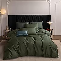 Vista 159 de MooMee Queen Duvet Cover Set, 100% Extra Long Staple Cotton 600 Thread Count Sateen Silky Soft Breathable Durable Luxury Hotel Quality Bedding Set