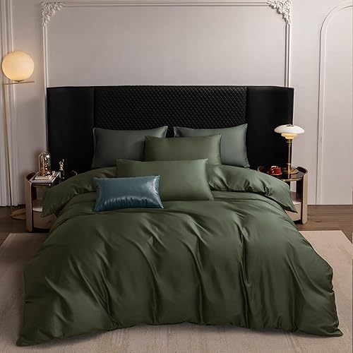 Miniatura 159 de MooMee Queen Duvet Cover Set, 100% Extra Long Staple Cotton 600 Thread Count Sateen Silky Soft Breathable Durable Luxury Hotel Quality Bedding Set