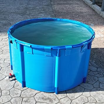 Round Above Ground Pool, 24 31 39 47 Inch High Outdoor Swimming Pools PVC Frame Heavy Duty with Repair Patch for Pet Bathing, Raised Fish Pond Reservoir1206L/319GAL - 1.6X0.6M D X H