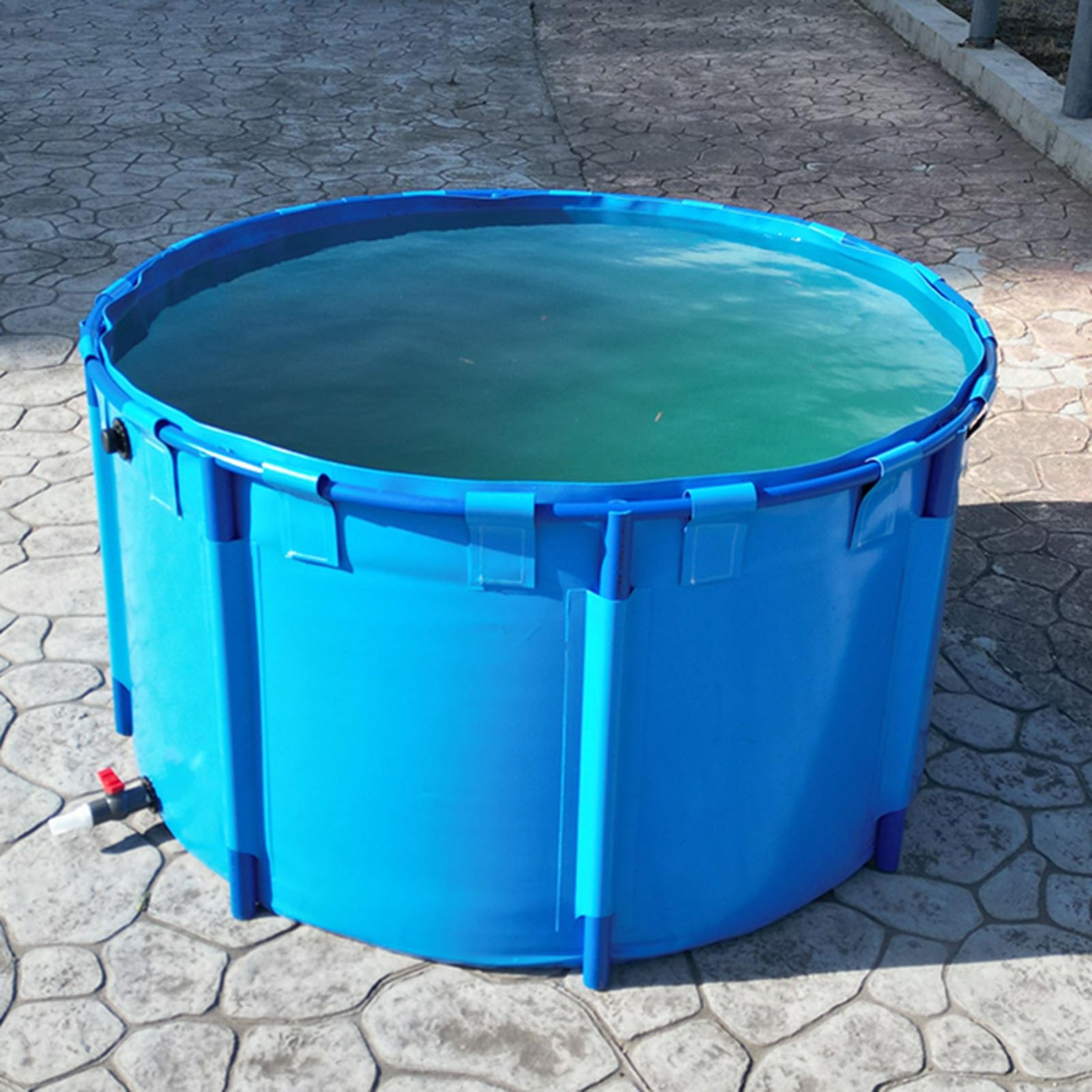 Piscina Fuori Terra/Telaio Acciaio Piscina Fuori Terra Rotonda, Alta 60 80 100 120 Cm Piscine Per Esterni Telaio In PVC Resistente Per Il Bagno Degli Animali Domestici, Serbatoio Rialzato Per Laghett