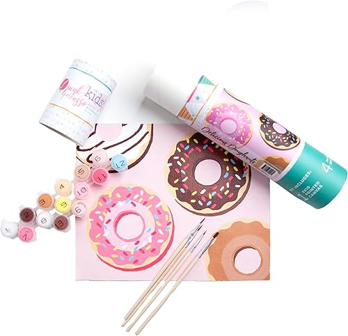 Pink Picasso Kits de pintura por números para niños  DIY 8 x 10 principiantes colorear por números kits de arte de pintura en lienzo  Deliciosos