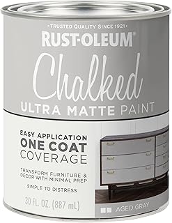 Rust-Oleum Aged Gray Chalked All-in-One Ultra Matte Paint | One Coat Cov...