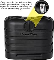 Vista 2 de Flame King Cubierta de plástico ligero resistente de 30LB para tanque de propano LP doble para RV, remolque de viaje, autocaravana y vehículo