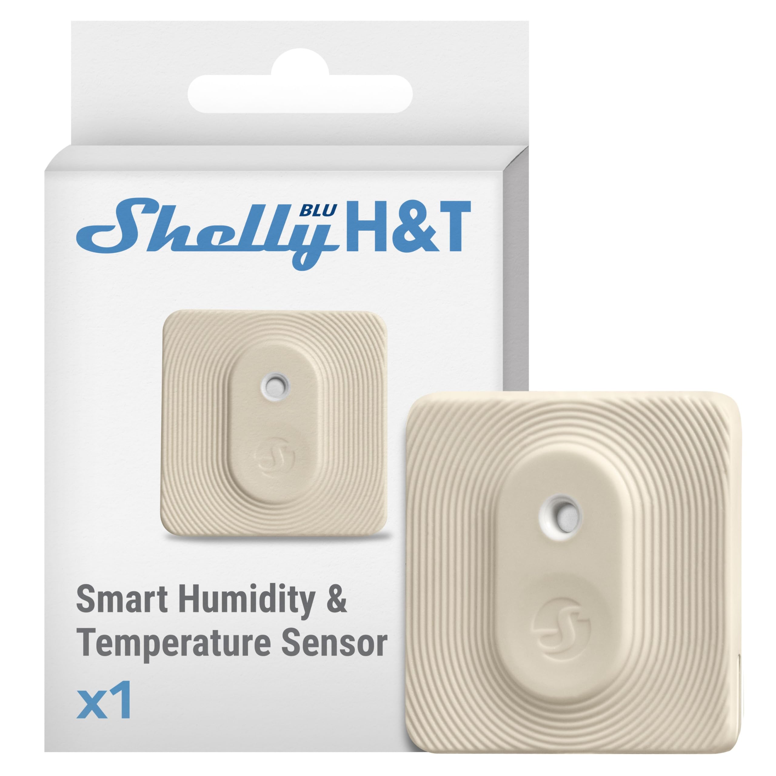 Shelly Shelly Blu H&T Marfil, Sensor De Temperatura Y Humedad Controlado Por Bluetooth, A Prueba De Salpicaduras Y Polvo, Clase De Protección IP54, Aplicación iOS Android, Encriptación