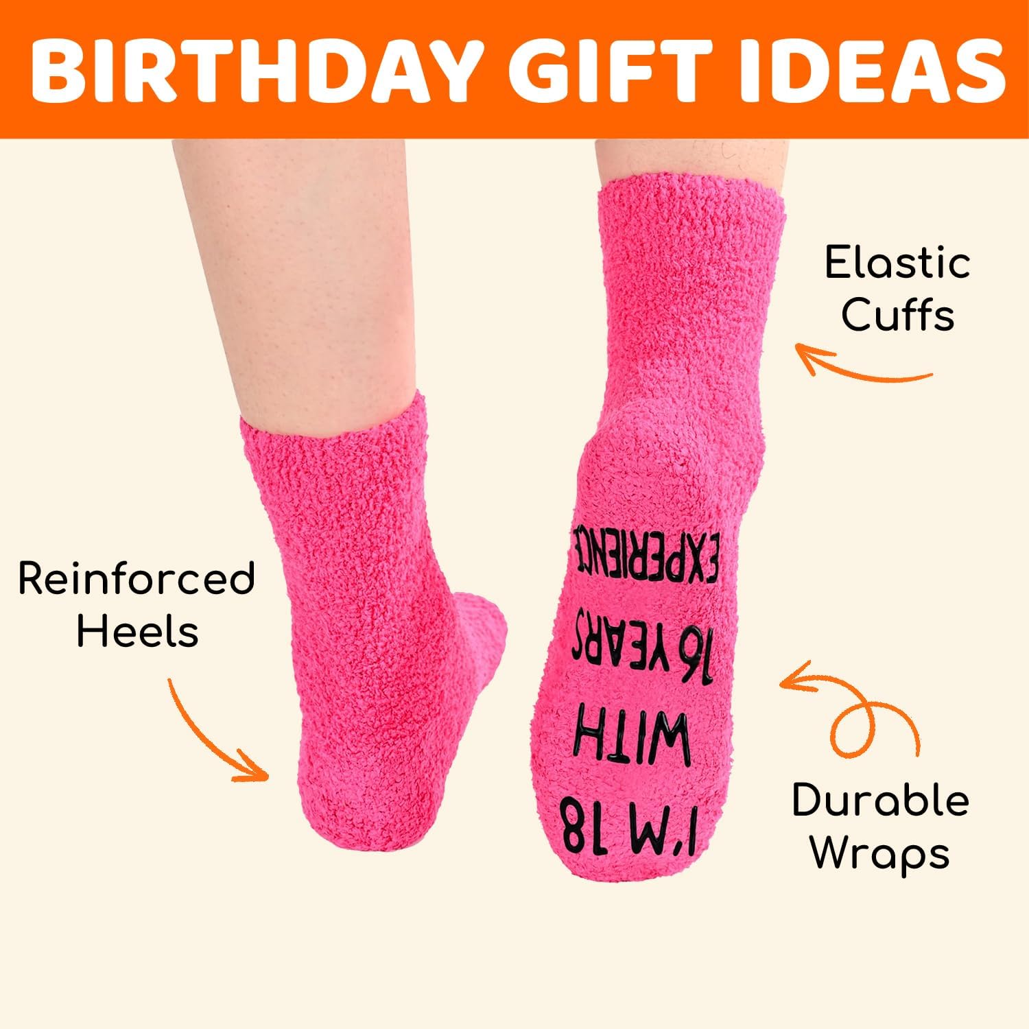 HAPPYPOP Fun Birthday Gifts Women - Fuzzy 30 31 32 33 34 35 36 37 38 39 40 Year Old Socks - Image 6
