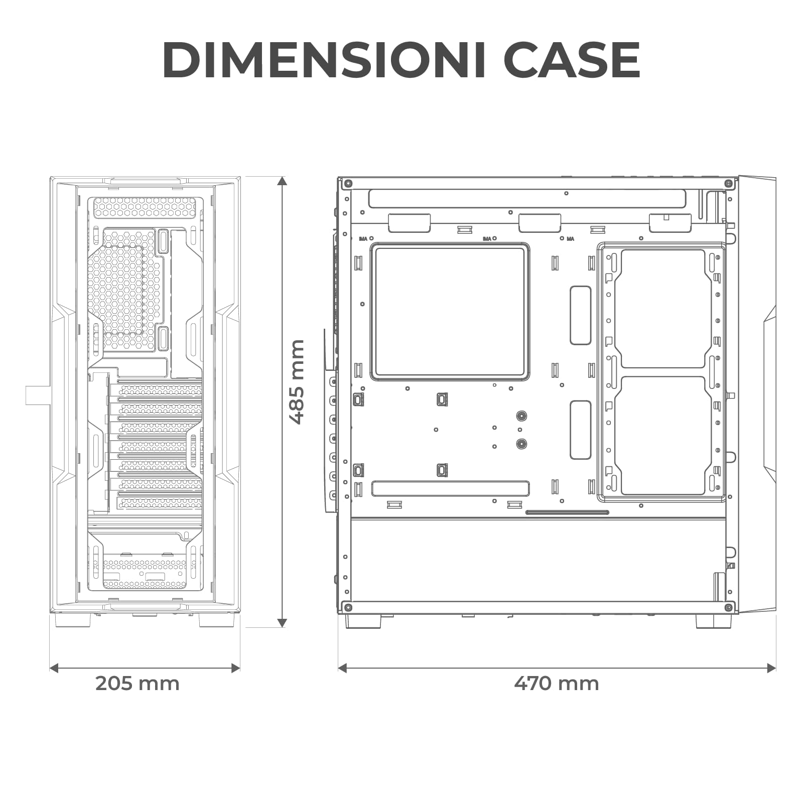 Noua Smash SK100, obudowa PC do gier ARGB Mid-Tower E-ATX, 4 wentylatory PWM ARGB 120 mm, obsługuje grzejniki 360 mm, panel przedni i panel boczny ze szkła hartowanego