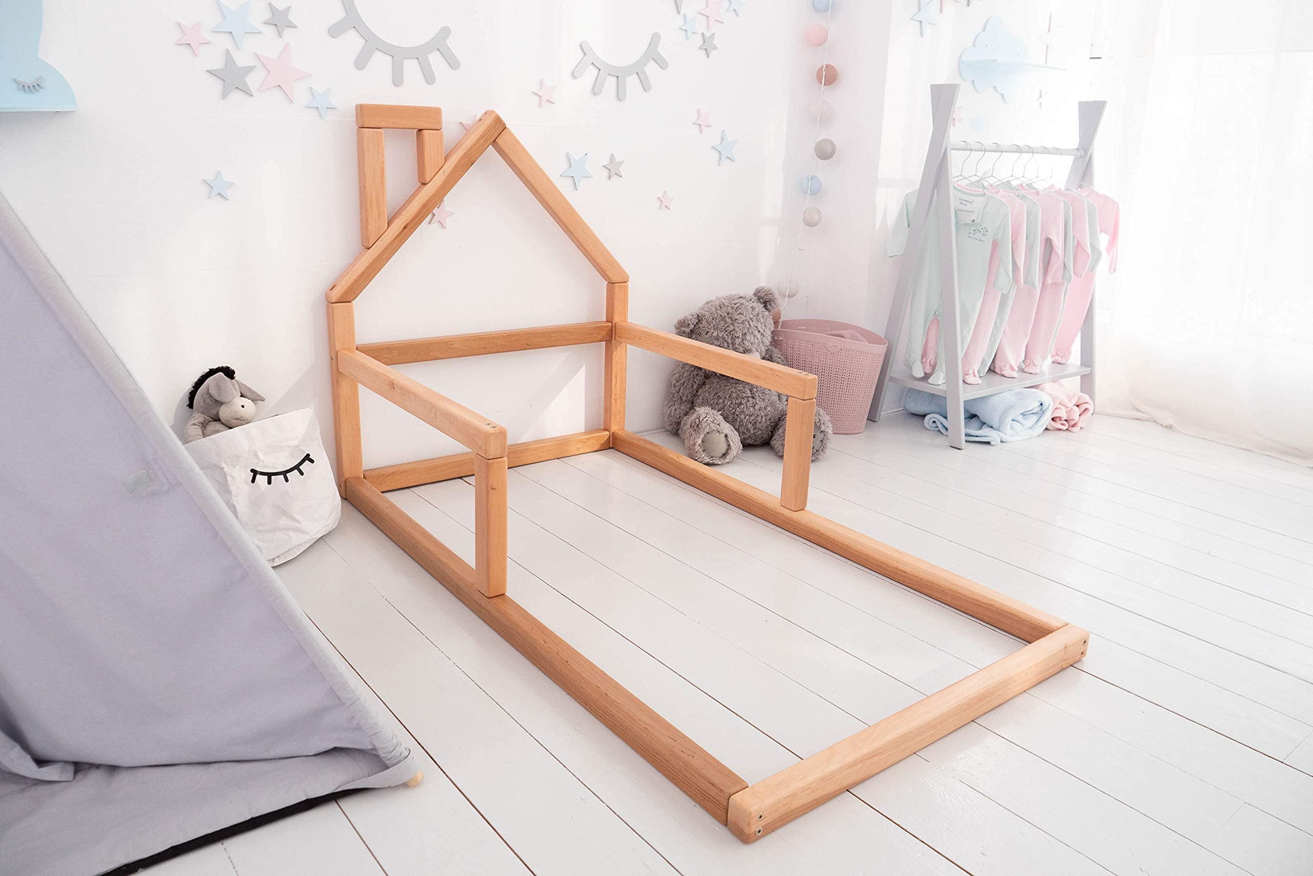 Floor Bed House Frame Toddler Bed Montessori Toddler House Bed