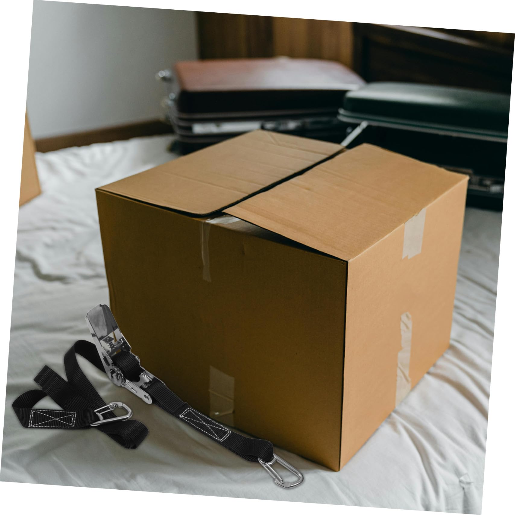Verstellbarer Koffergurt mit Edelstahl Ratschen Spanner Robustes Gepäckband für Reisen Outdoor Gepäckspanner mit Doppelhaken Langlebiger Gepäckgurt für Koffer und Taschen