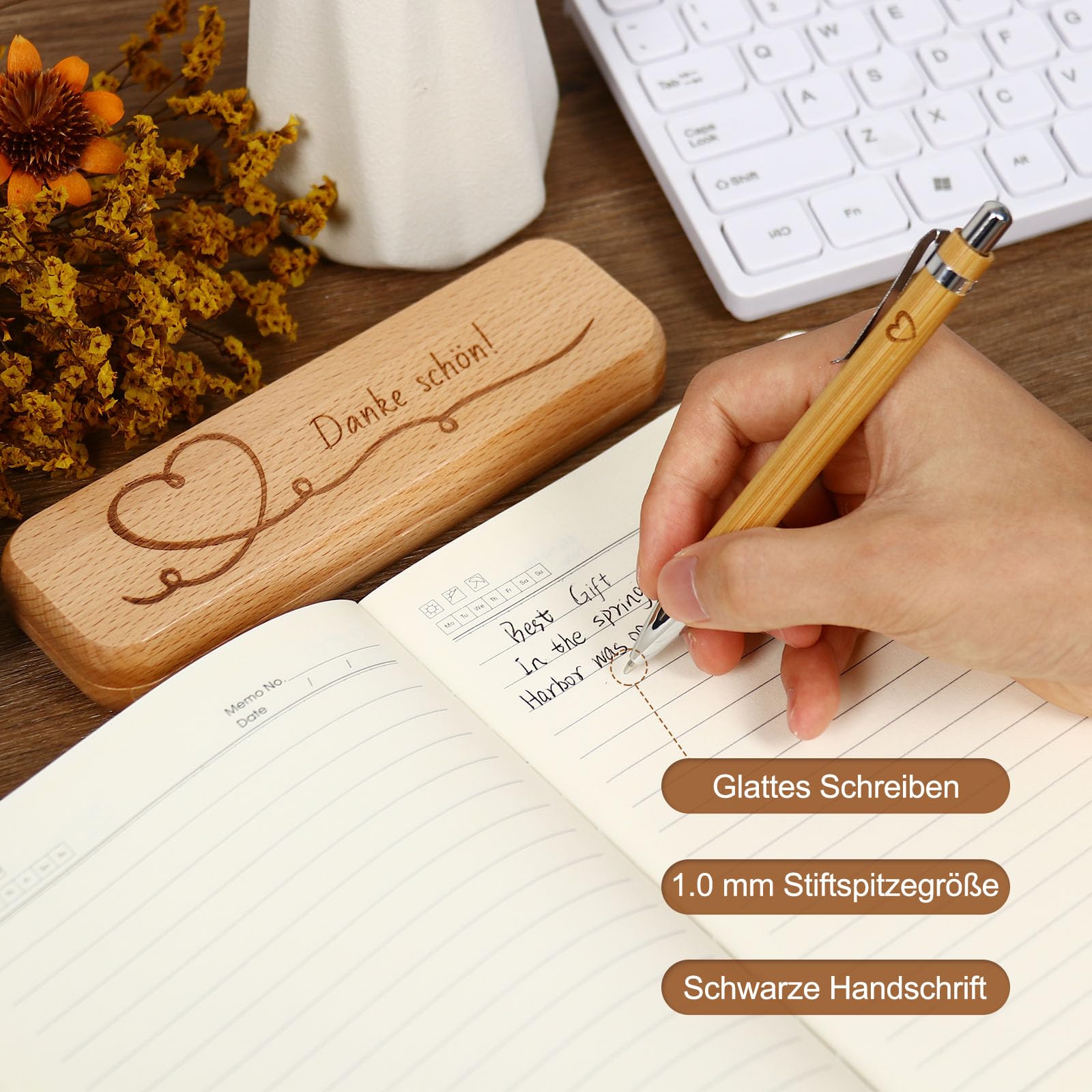 Stylo en bois luxe personnalisé coffret cadeau en bois gravé/cadeau personnalisable original Stylo en bois luxe personnalisé coffret cadeau en bois gravé/cadeau personnalisable original