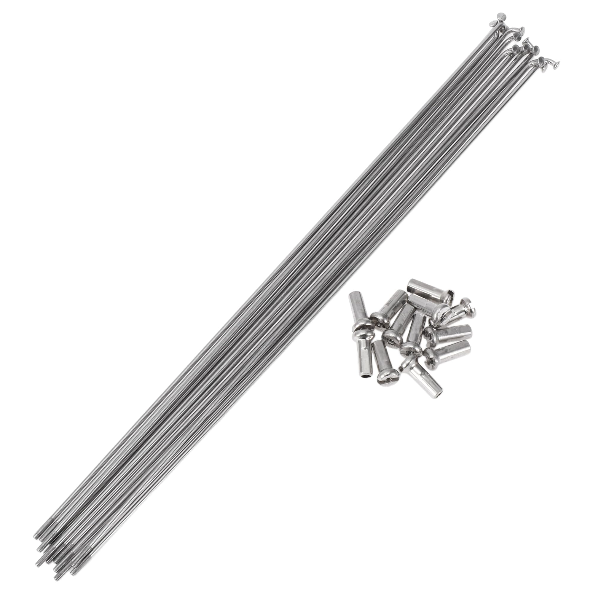 A ABSOPRO 12 Set 14G Bicycle Spokes 265mm Bike Wheel Spokes 304 Stainless Steel Silver Tone