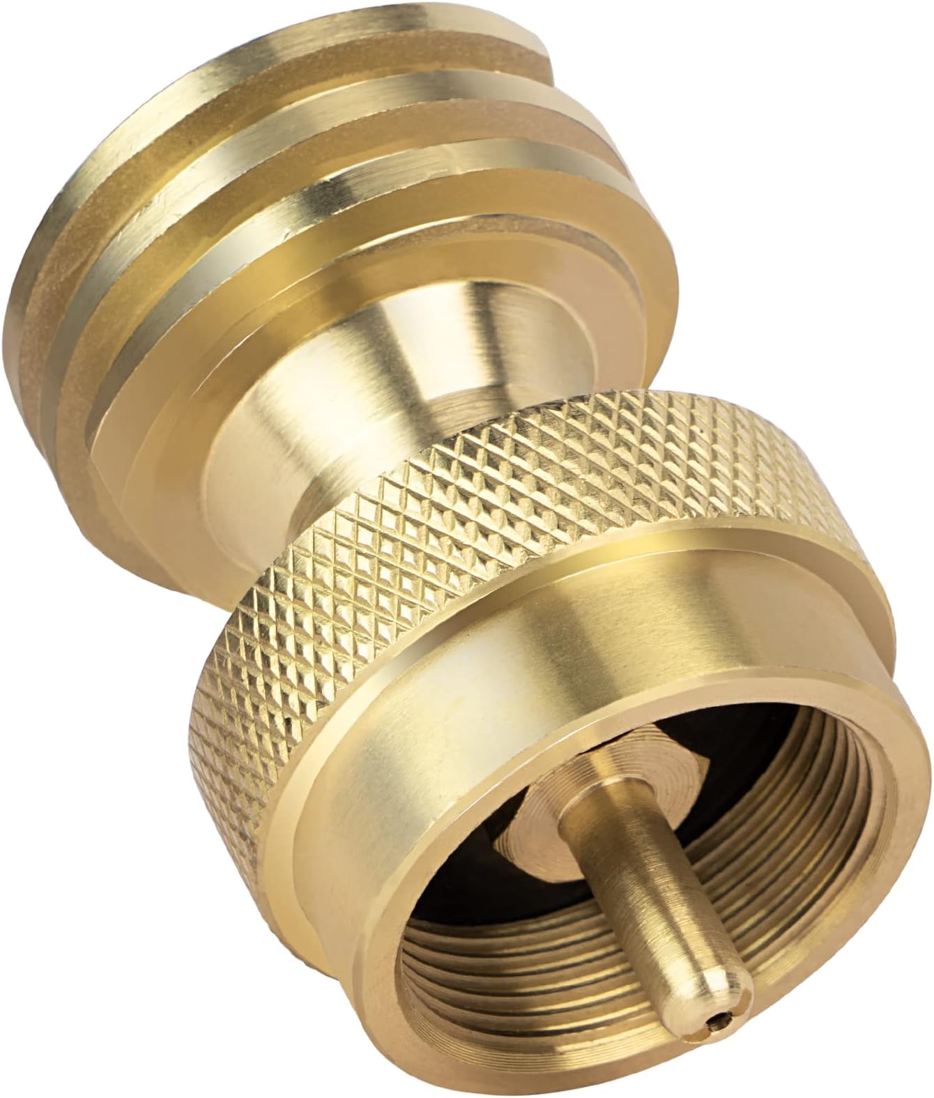 GASPRO 1lb Propane Tank Adapter, 20lb to 1lb Converter, Hook Up Small Propane Tanks When 20lb Ran Out, Solid Brass