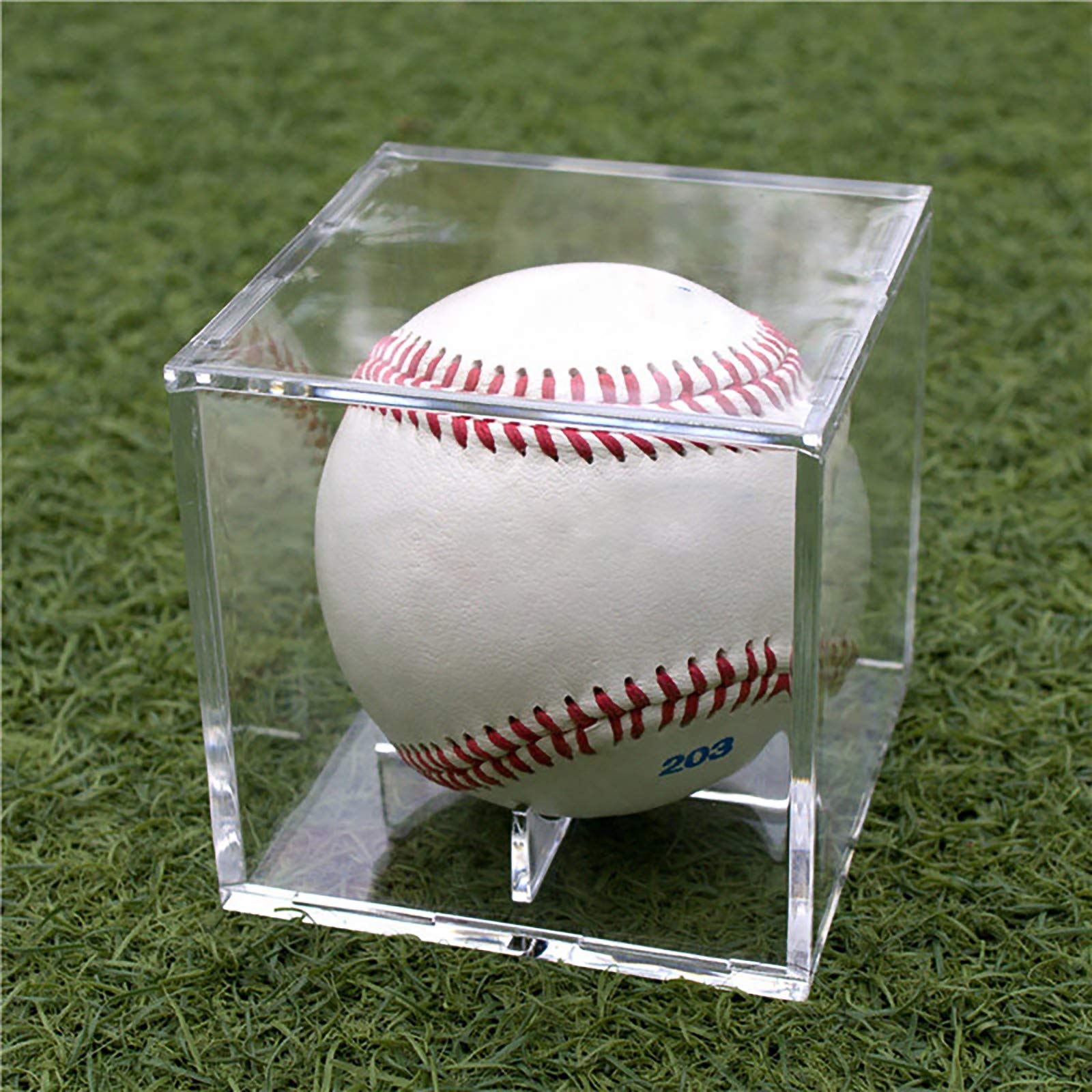 Custodia Acrilico Trasparente Per Palline Da Baseball - Scatola Espositiva 8x8x8cm Con Protezione UV - Foto 10