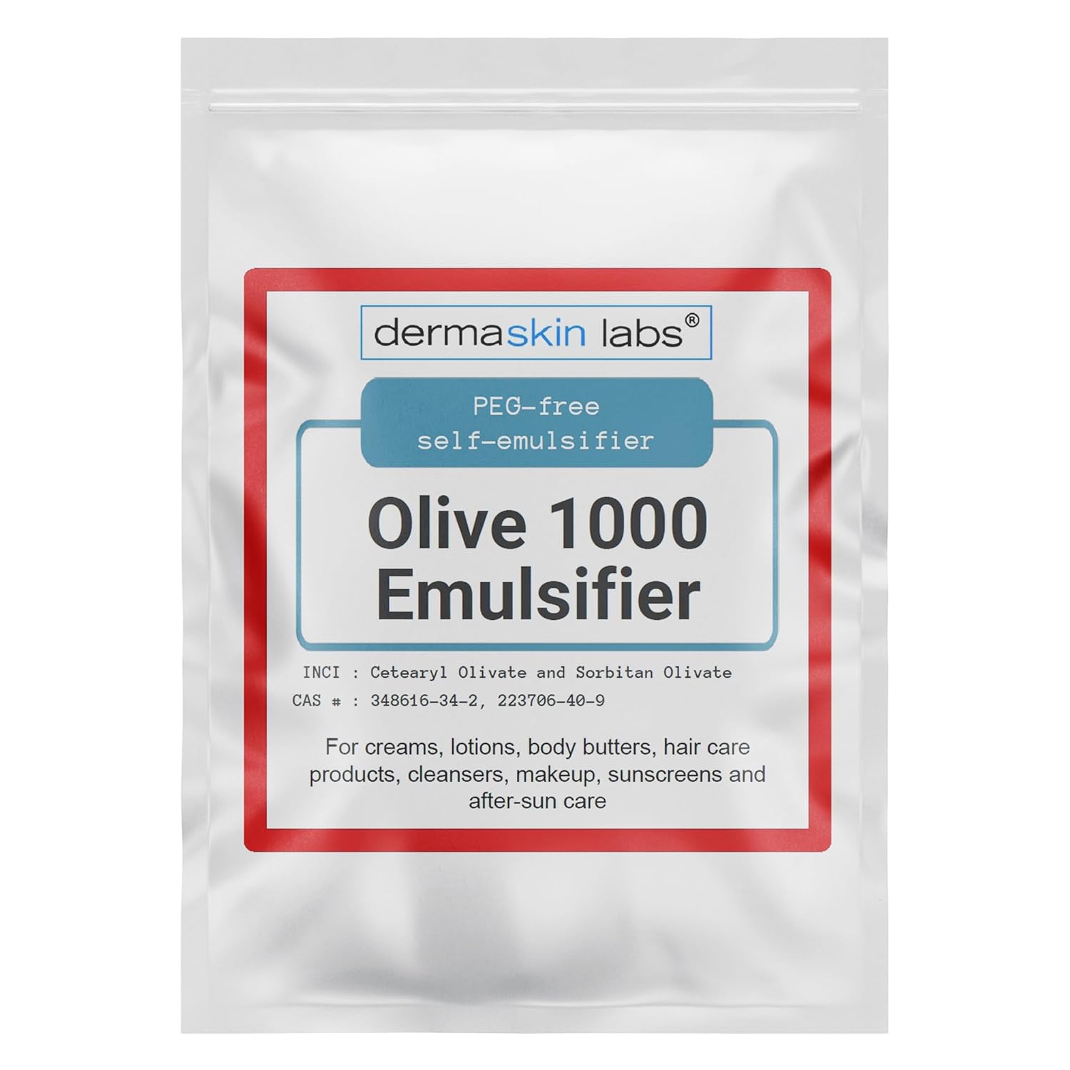 Olive 1000 Emulsifier, Cetearyl Olivate, Sorbitan Olivate 1000 Plant-Based Emulsifier Wax ECOCERT COSMOS Validated PEG-free self-emulsifying for DIY Skincare, Haircare Applications (8 oz)