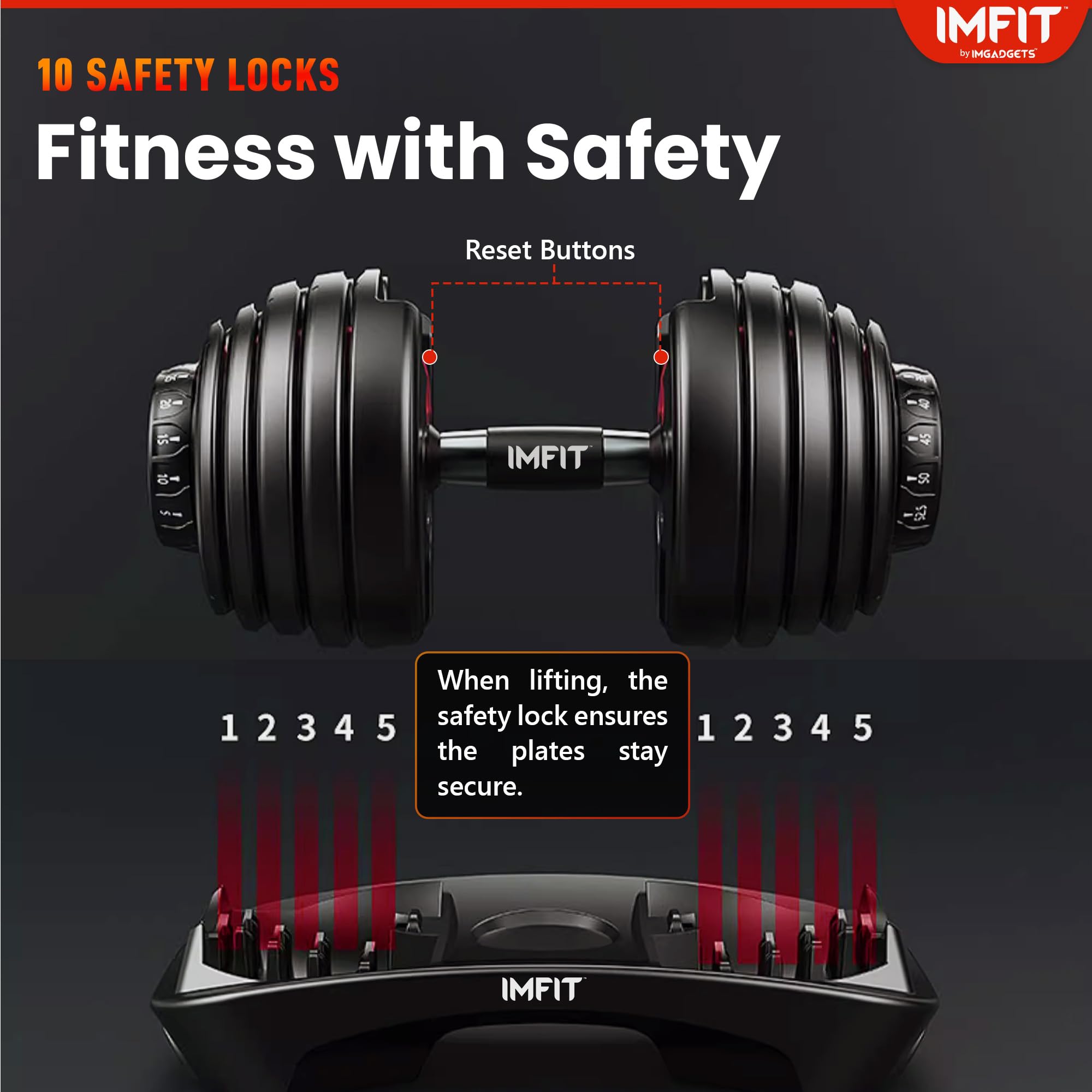 Amazon | IMFit 調節可能なダンベルセット(5~55ポンド) シングル/ペア