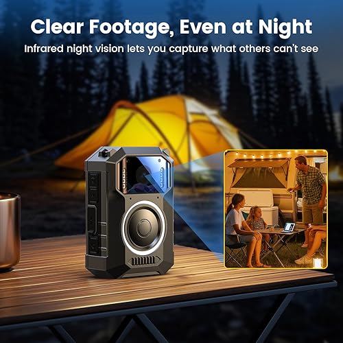 Miniatura 5 de BOBLOV Cámara corporal de policía M11 cámara corporal de 3.2K con botón grande, grabación de video HD de 10 horas, visión nocturna IR 8, compatible