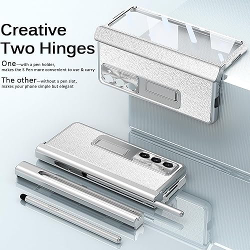 Miniatura 2 de Miimall Funda para Samsung Galaxy Z Fold 5 con S Pen, Z Fold 5 Case+Stylus Pen con soporte para bolígrafo, protector de pantalla de vidrio templado