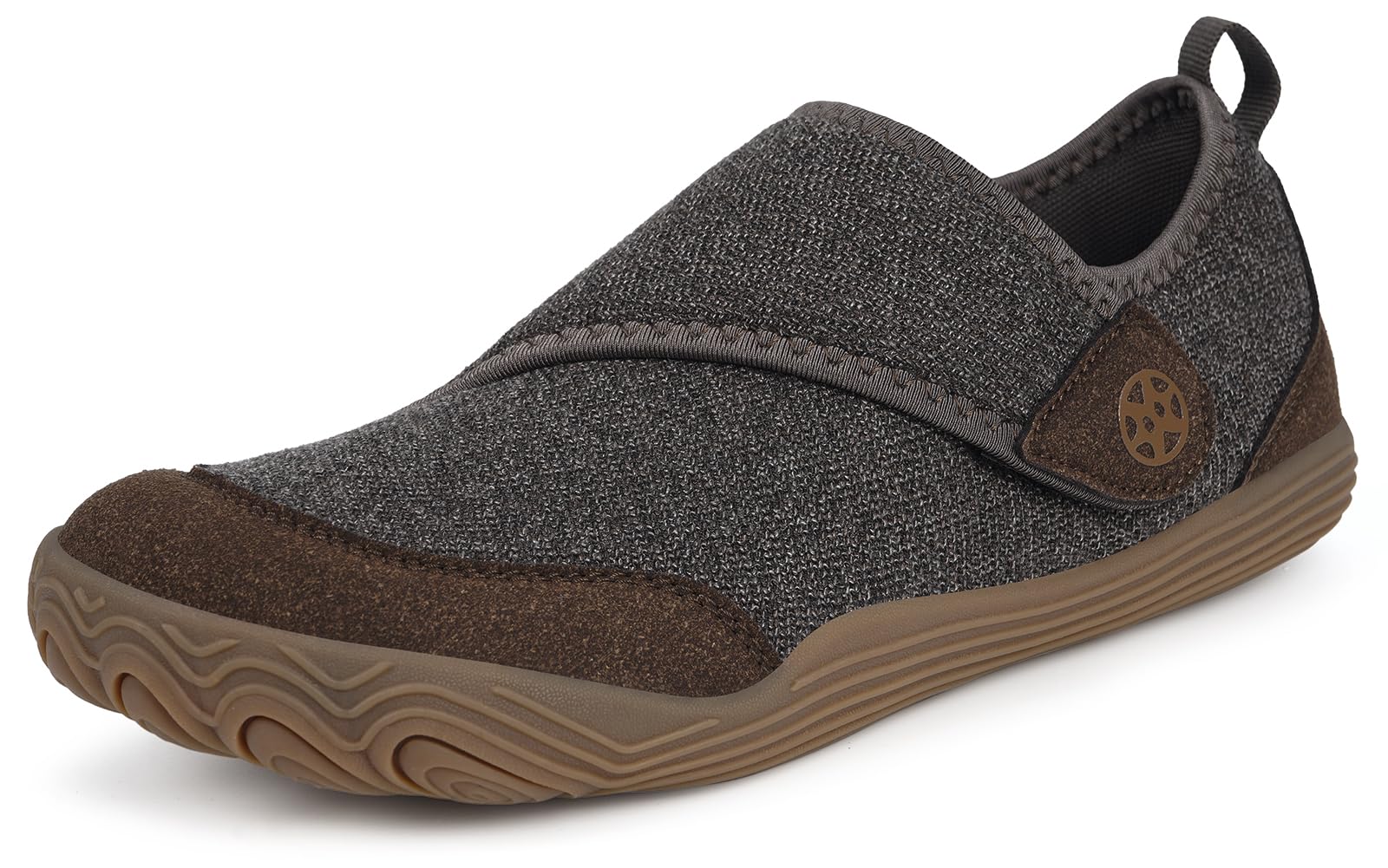 Diabetic Slippers for Men Women Wide Width Adjustable Walking Shoes with Arch Support Orthopedic Arthritis Edema Swollen Comfy Slip-on Barefoot House Shoes Zero Drop Sole Coffee