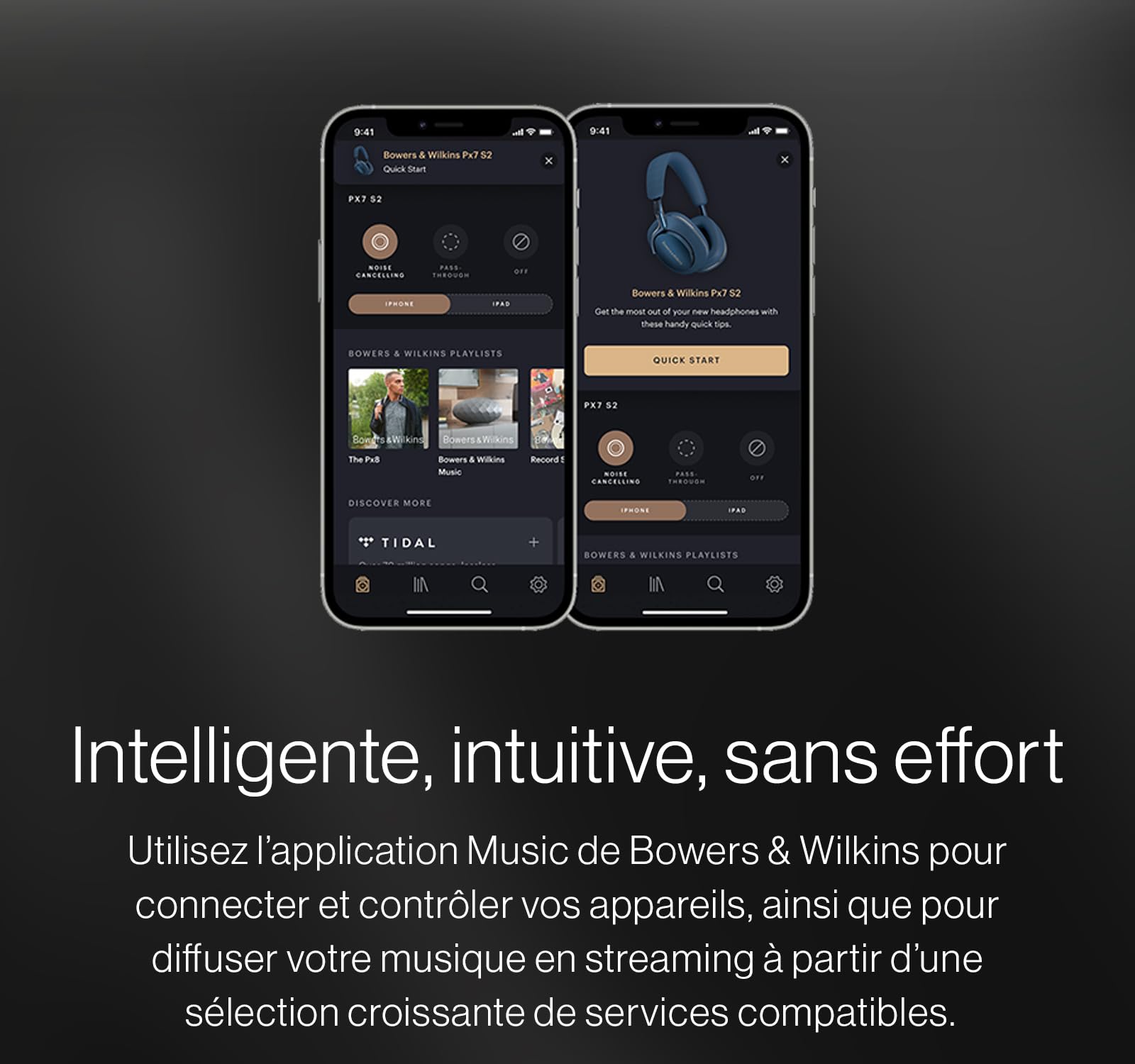 Bowers & Wilkins Px7 S2e Casque Supra-Auriculaire sans Fil, Réduction de Bruit, Qualcomm aptX Adaptive, Quick Charge, 30 Heures de Lecture, 6 Microphones Intégrés - Ocean Blue
