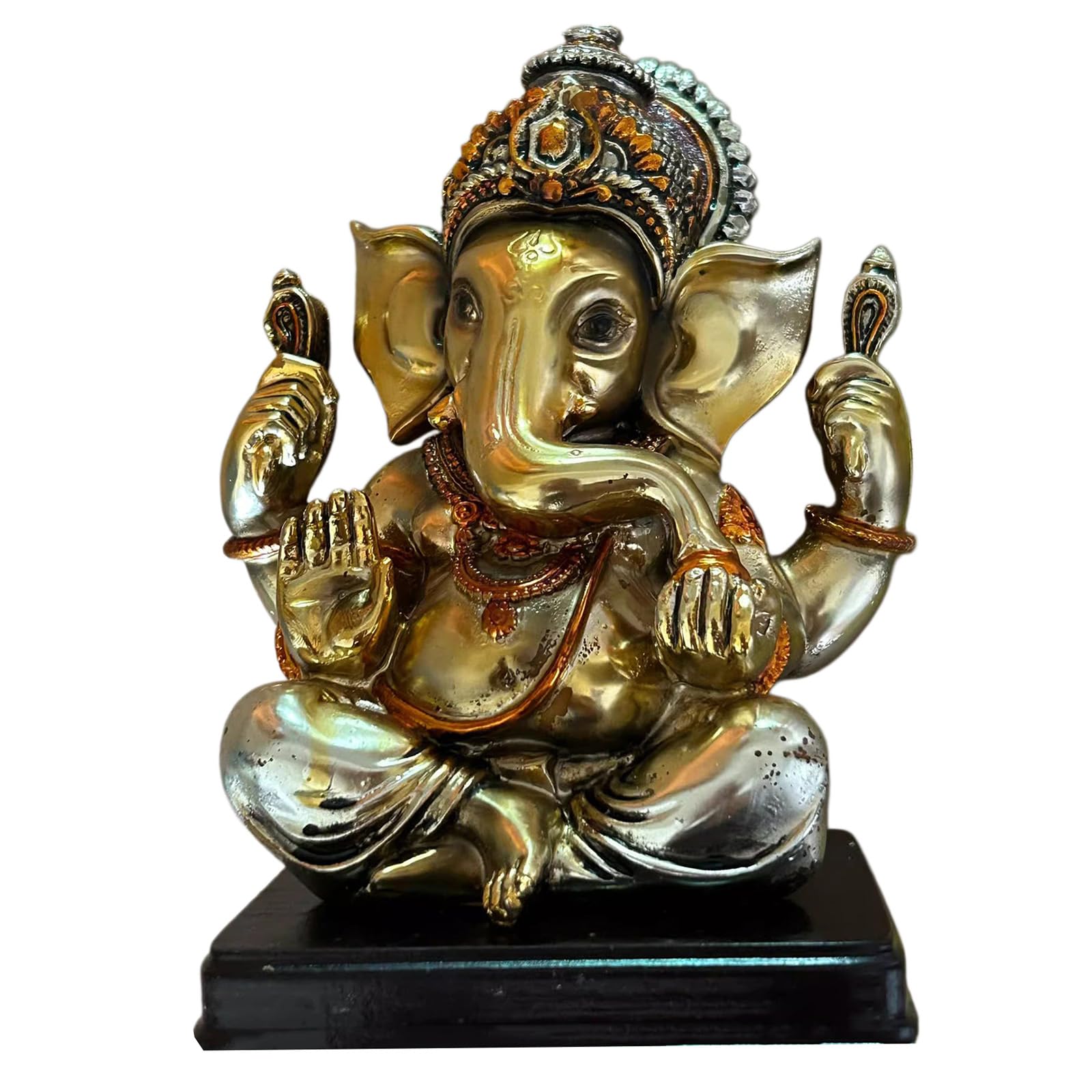 YXCQHZM 6.29inch Ganesh Idol Figurine Elephant God Buddha Sculpture for Home Car Decor Tabletop Statue