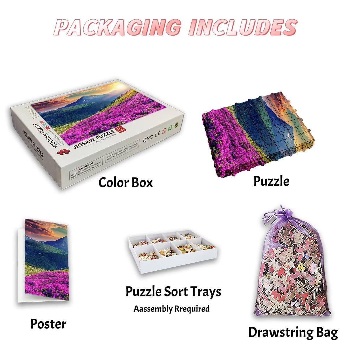 Puzzle 4000 Pezzi Paesaggi, Puzzle Fiore per Adulti, Puzzles in Legno Intrattenimento Creativo, Divertimento, Puzzles Educativi Classici con Confezione di Alta Qualità Idea Regalo Donna Decor -3030