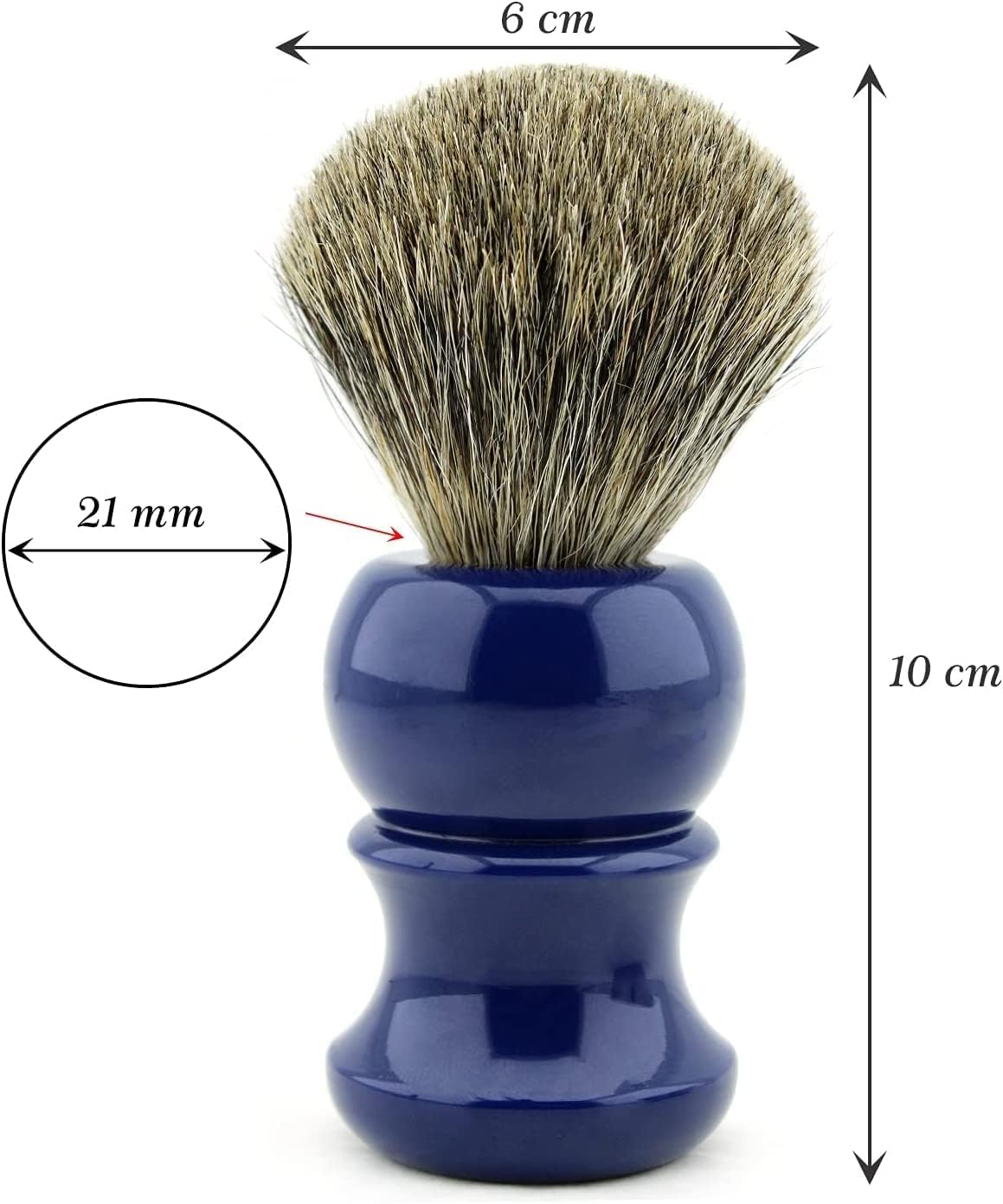 Rasierset mit 3-Klingen-Rasierer und Echt-/Super-Dachshaarpinsel, Rasierschale, Rasierständer in blauer Farbe
