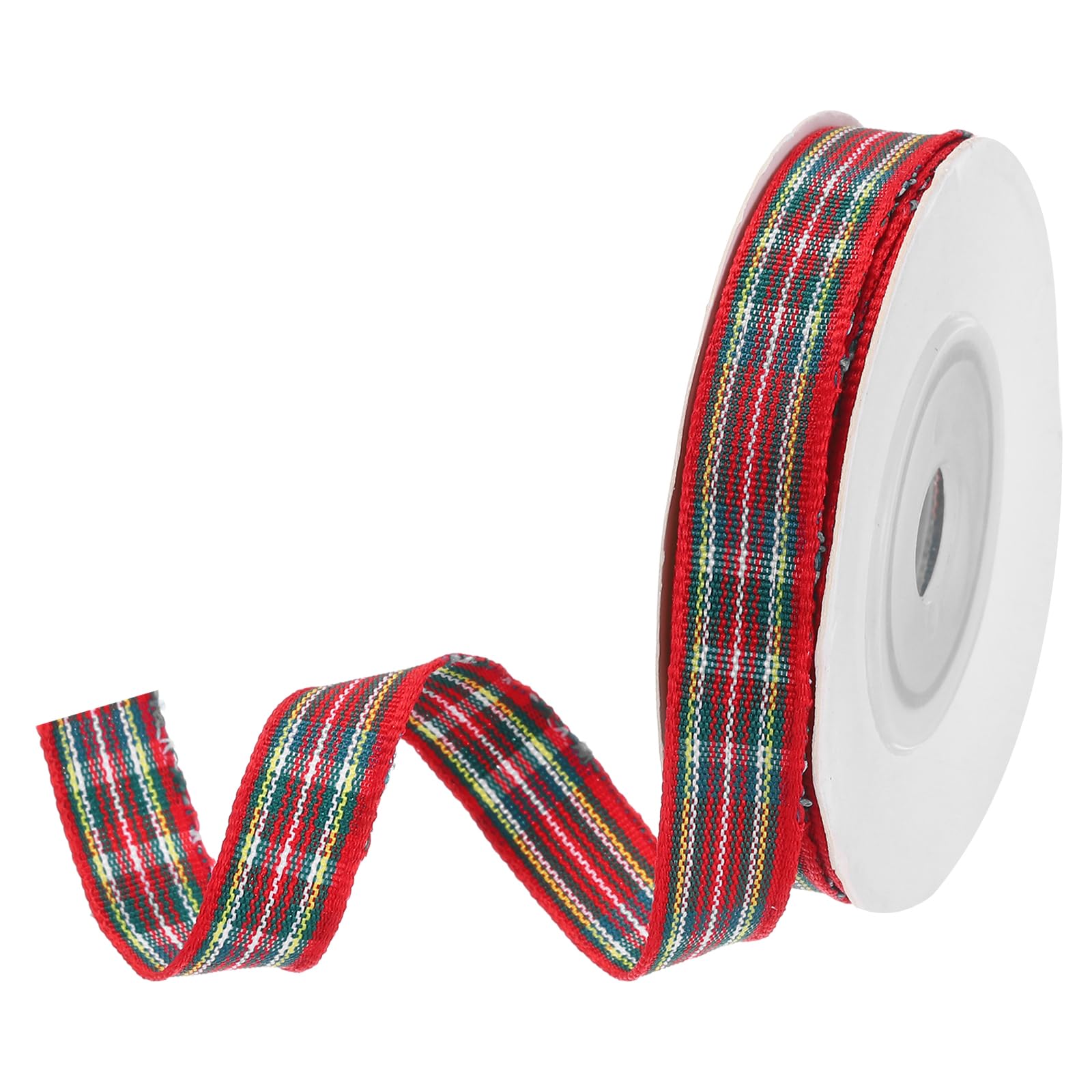 DMiotech 3/8 Inch 10 Yards Gingham Ribbon, Red Green And Blue, Polyester, Christmas, Wedding, Modern, Trendy
