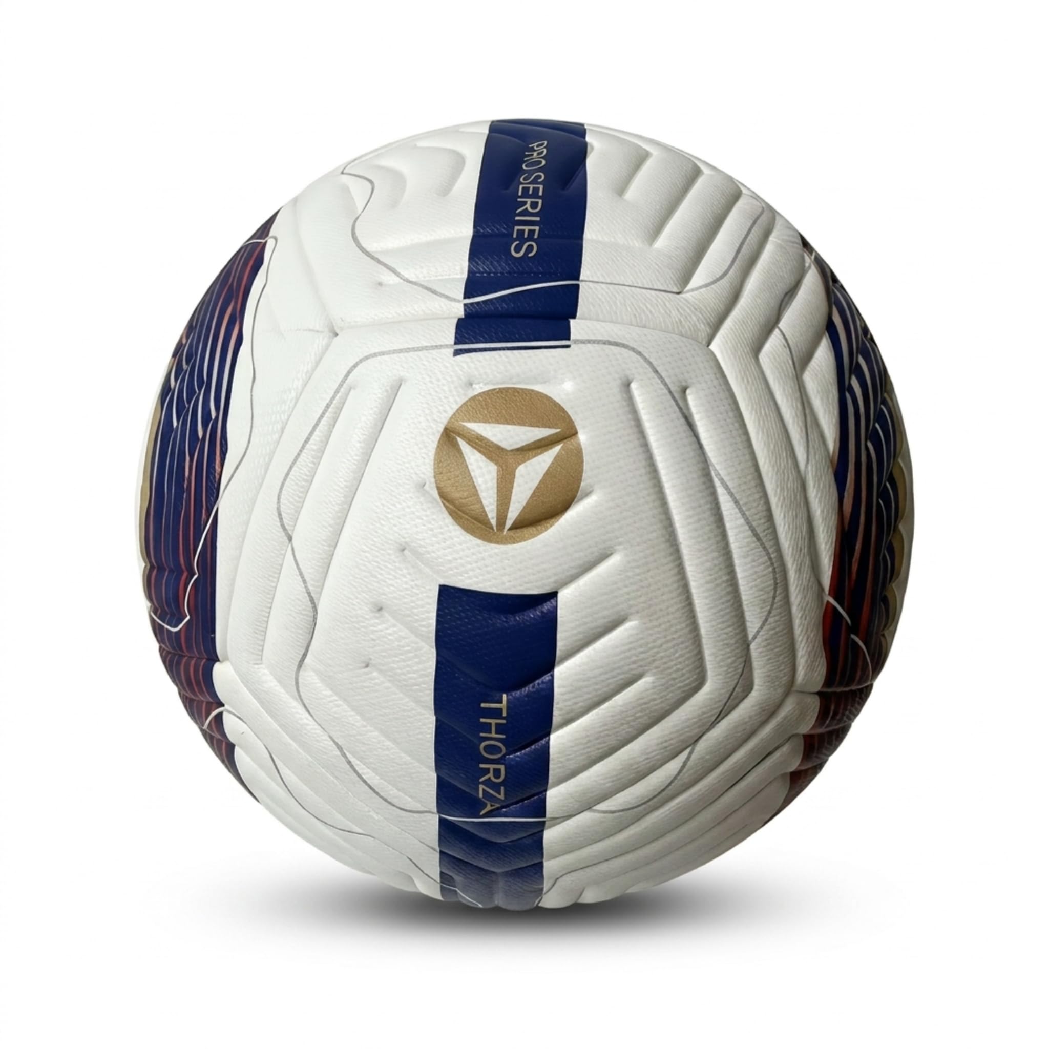 Thorza Pallone da calcio Pro Series misura 5 con kit pompa, copertura in PU di alta qualità, termosaldatura, sacca in filo ad alta resistenza, presa per tutte le stagioni, allenamento e partita
