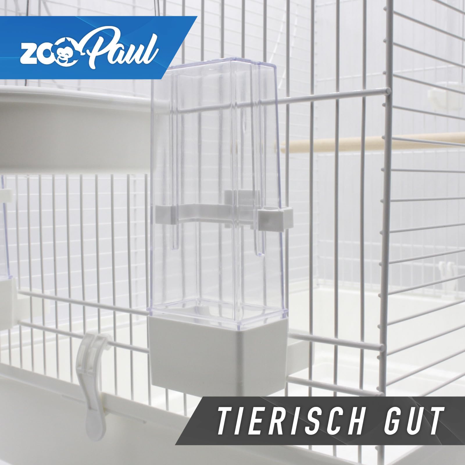 ZooPaul Vogelkäfig XXL Emma Cabrio weiß Wellensittiche Kanarien mit Trinkröhrchen Badehaus usw.