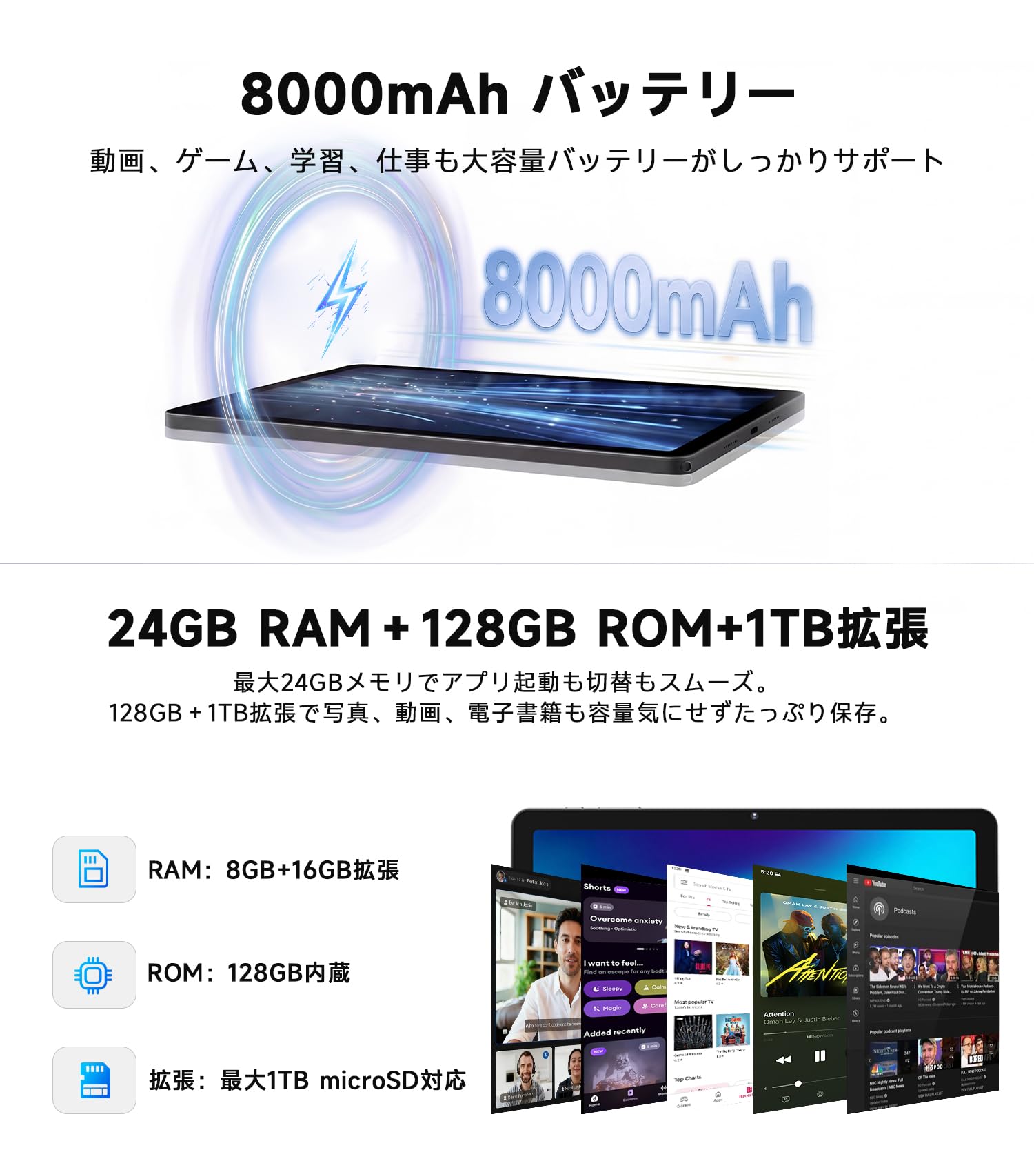 AOC タブレット 11インチ Android16 24GB+128GB Amazon.co.jp: 【国内正規品】AOC タブレット 11インチ wi-fiモデル