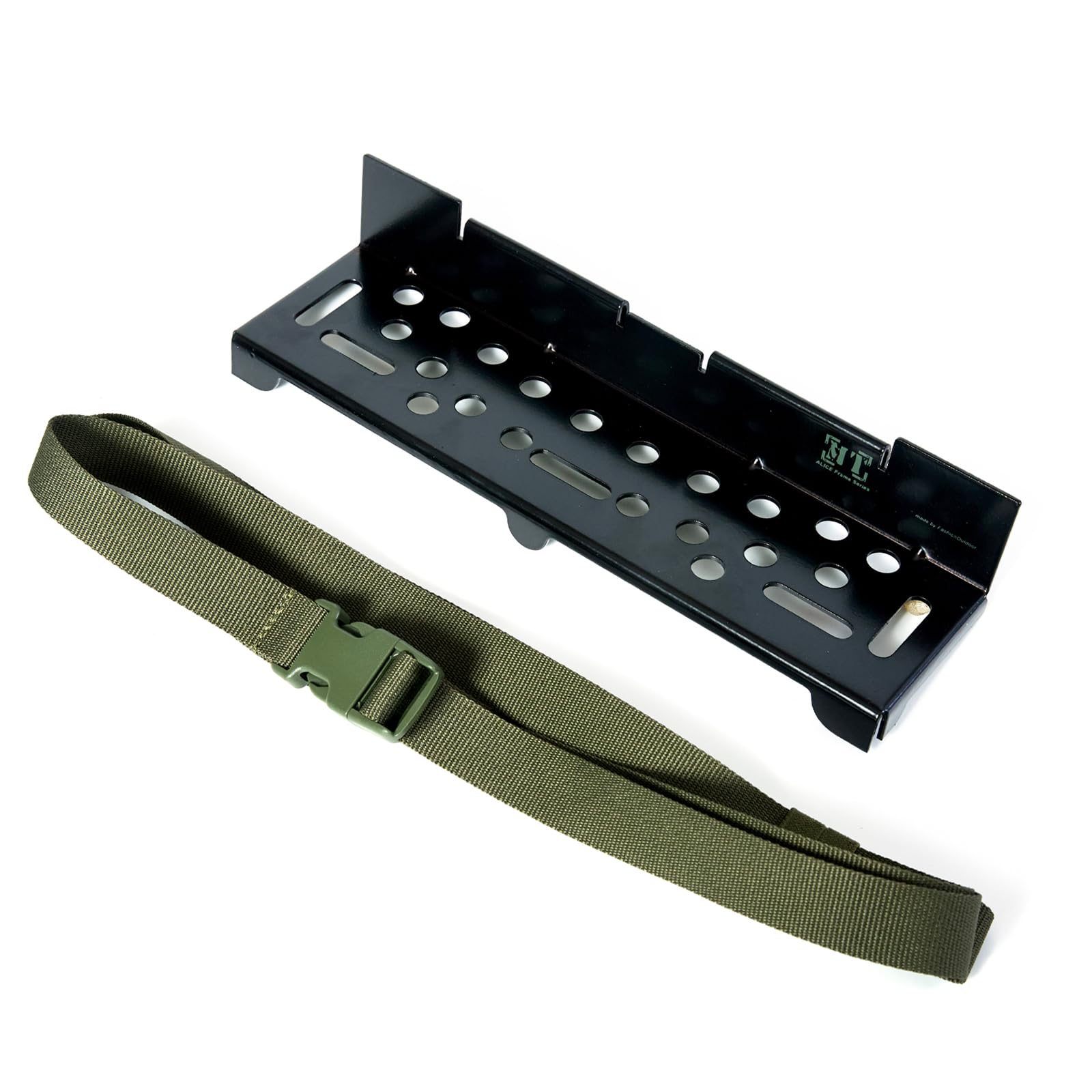 MT Military Alice Pack Frame Cargo Support Shelf with Adjustable Lashing Strap for Army Rucksack with Frame Type II- OD