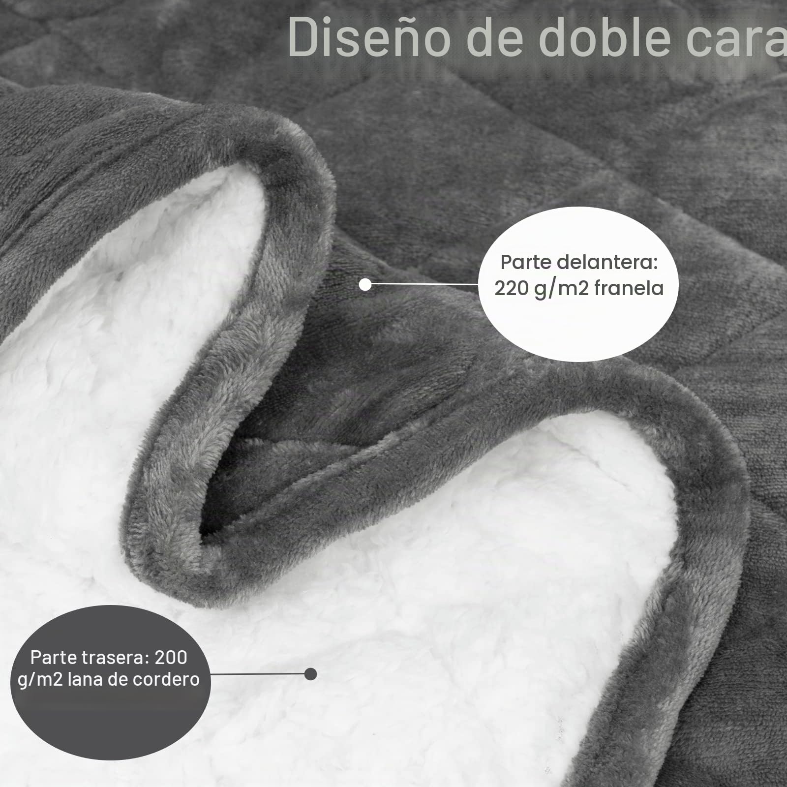 WOLTU Manta Pesada para Adultos 11kg, 150x200 cm, Gris | Manta con Peso de, Suave de Franela