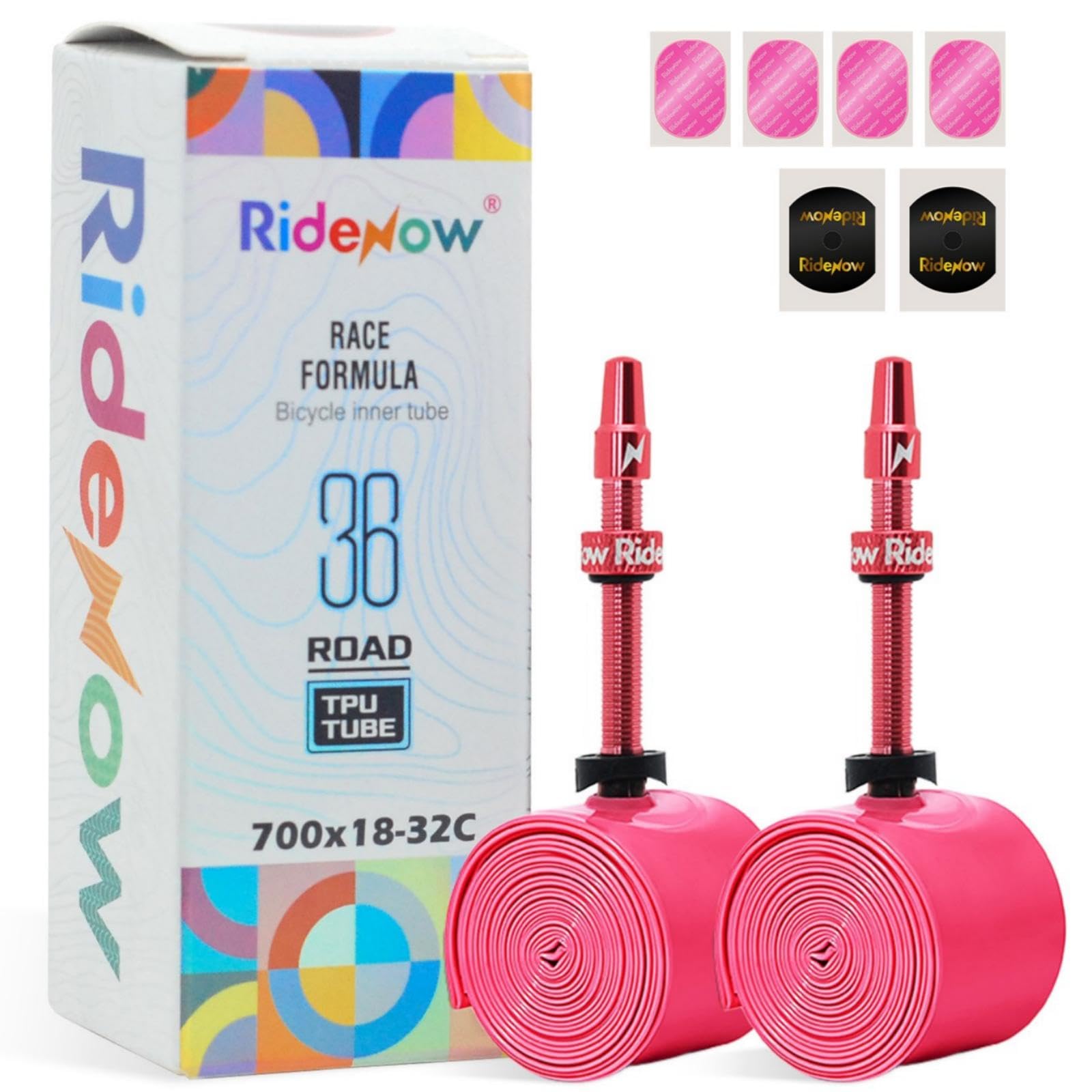 RideNow Road Bike TPU Inner Tube 700 x 18C-32C, Ultralight 36g 2-Pack — image 1