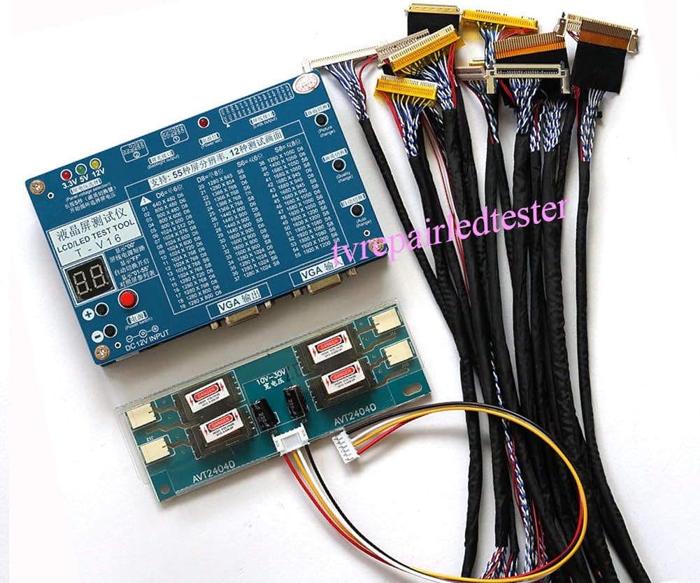 2024 Computer Laptop TV Repair Tool LCD/LED Test Tool Panel Tester T-V16 Support 7-84 Inch 12 Pcs Screen Line Supports 55 Screens
