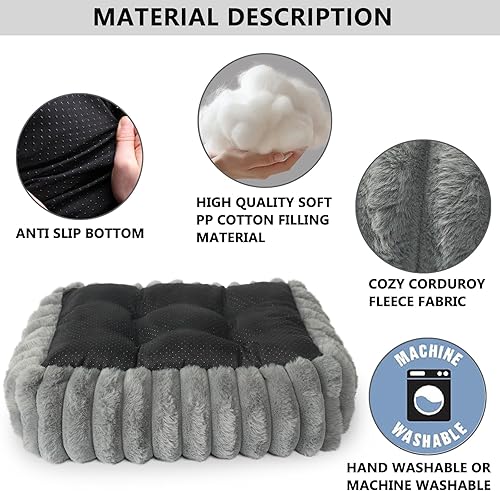 Miniatura 4 de Small Cat Beds for Indoor Cats Washable Furry Kitten Beds with Sides,Rectangle Orthopedic Soft Calming Comfy Sleeping Extra Small Pet Beds for Cats