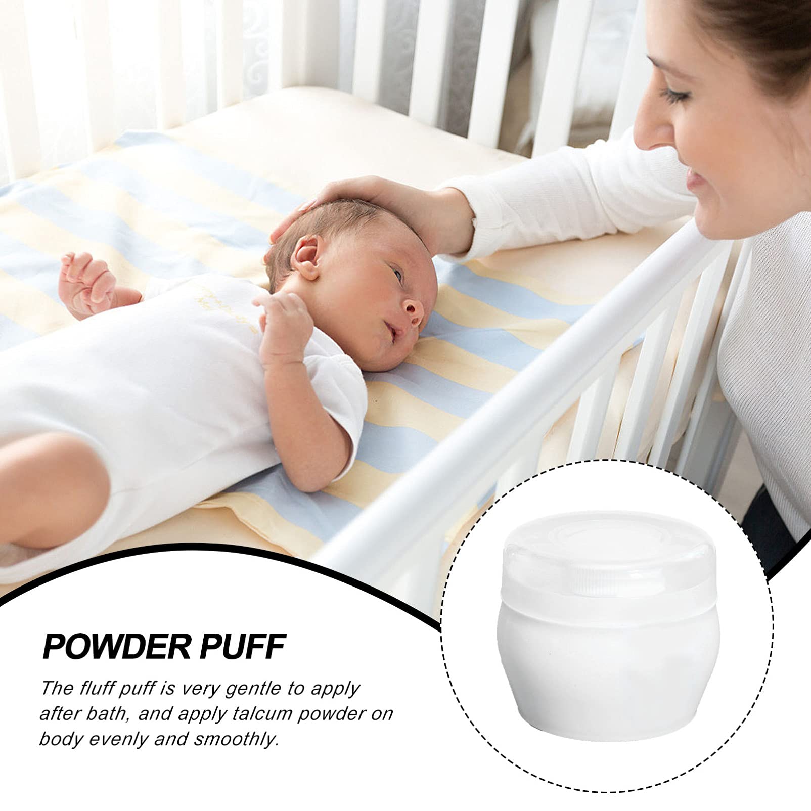 TOYANDONA 2 Ensembles Bébé Houppette Boîte Moelleux Corps Après- Bain Poudre Cas Bébé Soins Visage Corps Villosités Powder Puff Récipient Maquillage Cosmétique Poudre De Titulaire avec