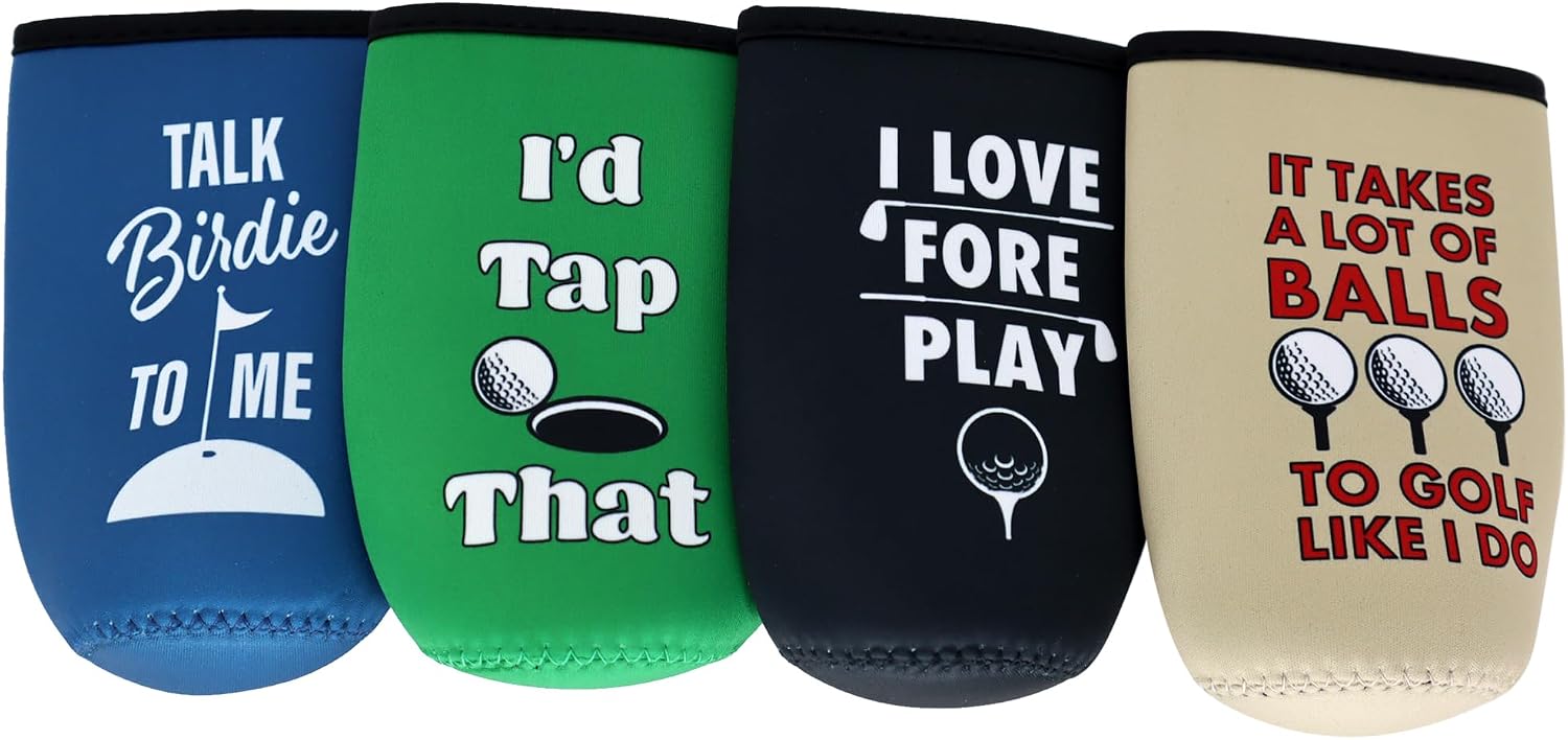 Funny Golfing 16oz Can Coolers - Fun Golf Cart Accessories Gifts for Men Who Have Everything or Want Nothing, 16 oz Tall Boy Can Cooler Insulated Sleeve, Golfer Gift Set Funny Tallboy Can Coolers