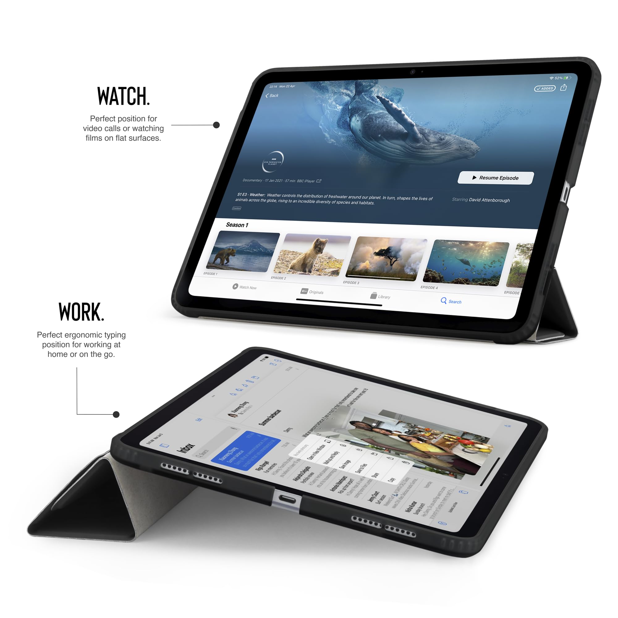 "Pipetto Origami No1 OriginalCase iPad Air 11"" M2/(Gen 4-6) Black"